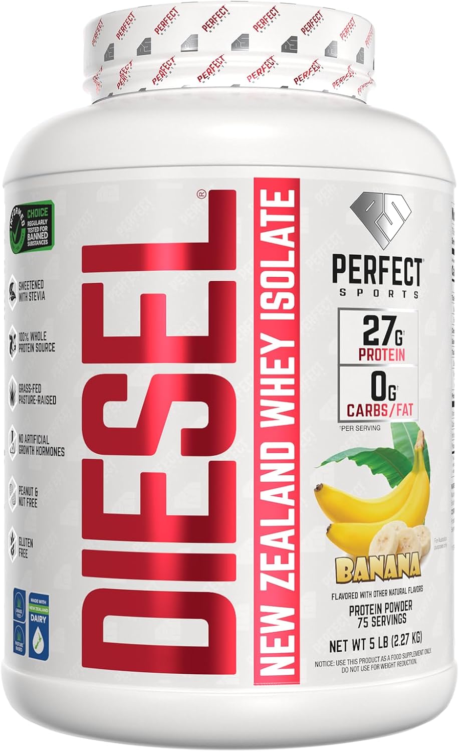 PERFECT SPORTS Diesel Whey Protein Isolate, Milk Chocolate, 2 lb