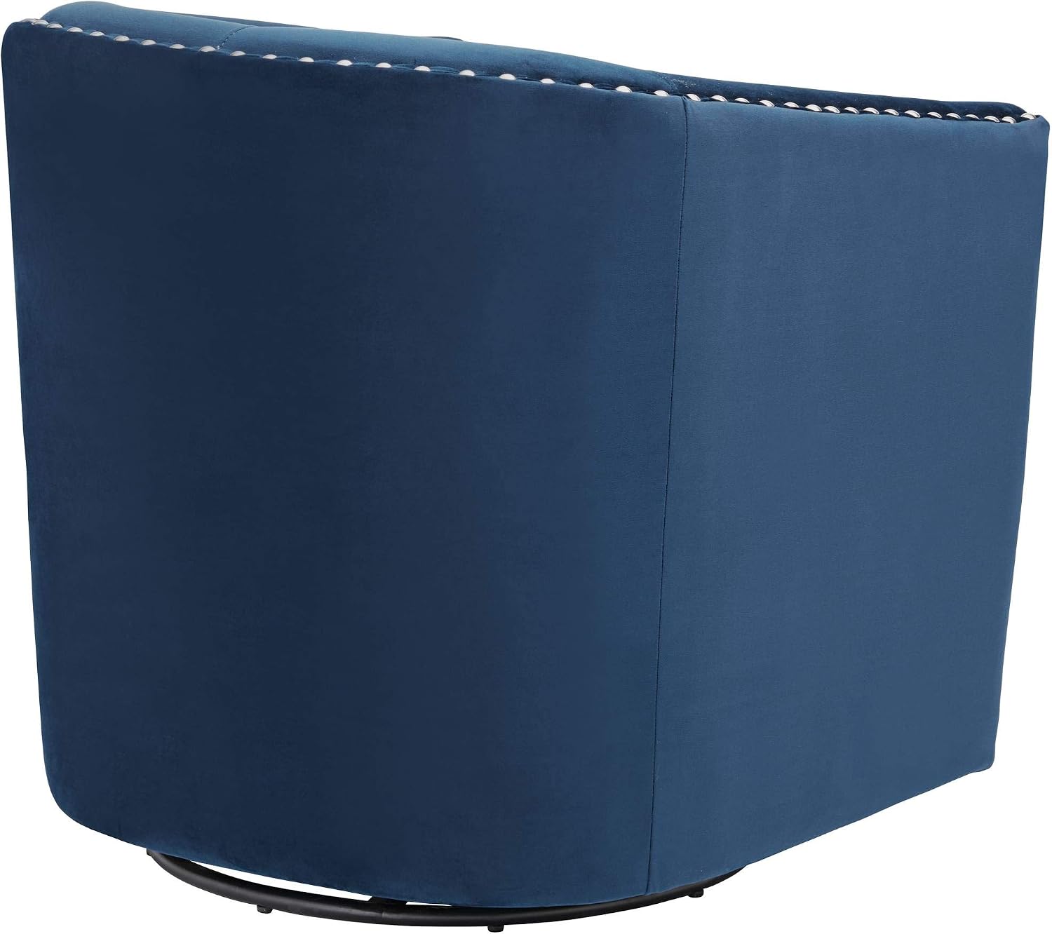 Studio 55D Fullerton Nail Head Trim Navy Blue Swivel Accent Chair