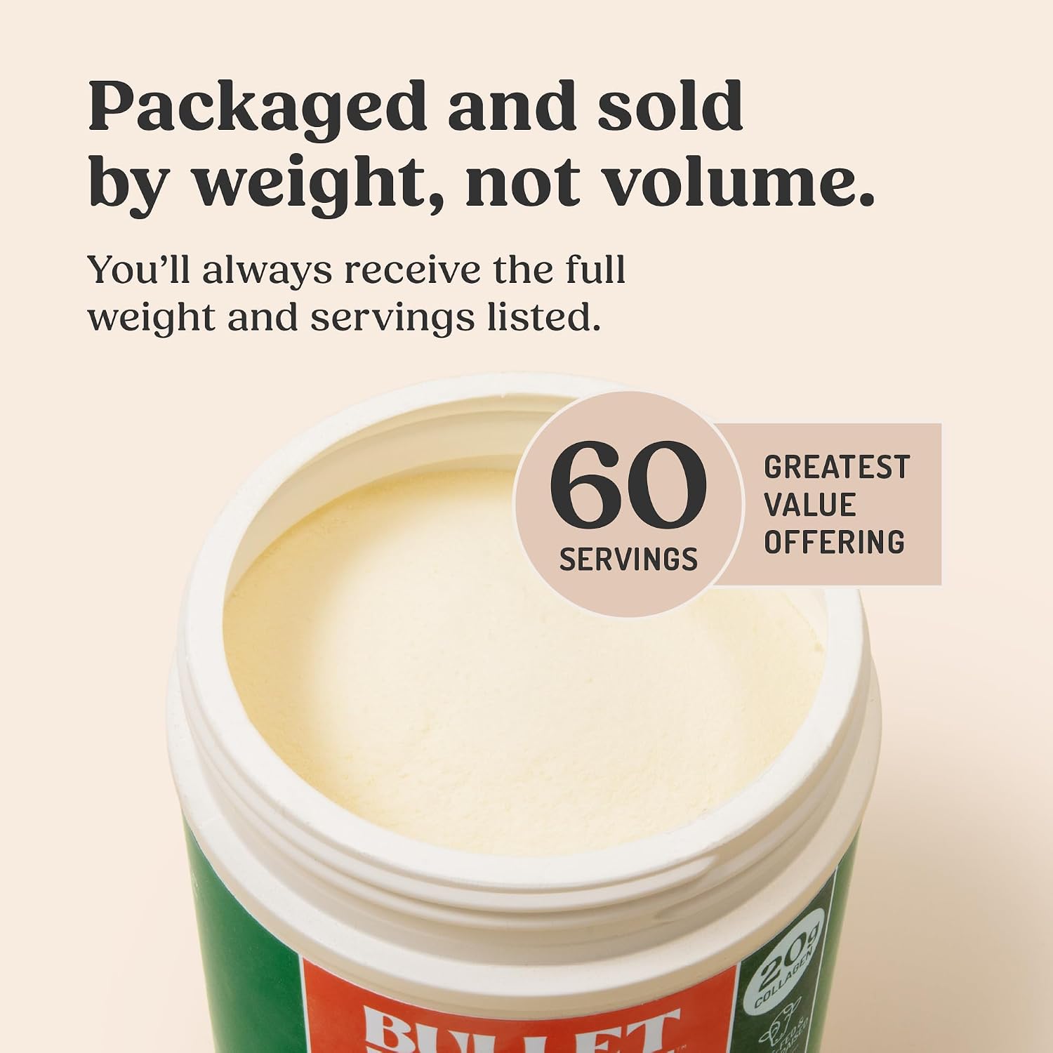 Bulletproof Unflavored Collagen Peptides Protein Powder, 17.6 oz | 20g Grass-Fed Pasture-Raised Collagen Protein and Amino Acids for Skin, Bones and Joints