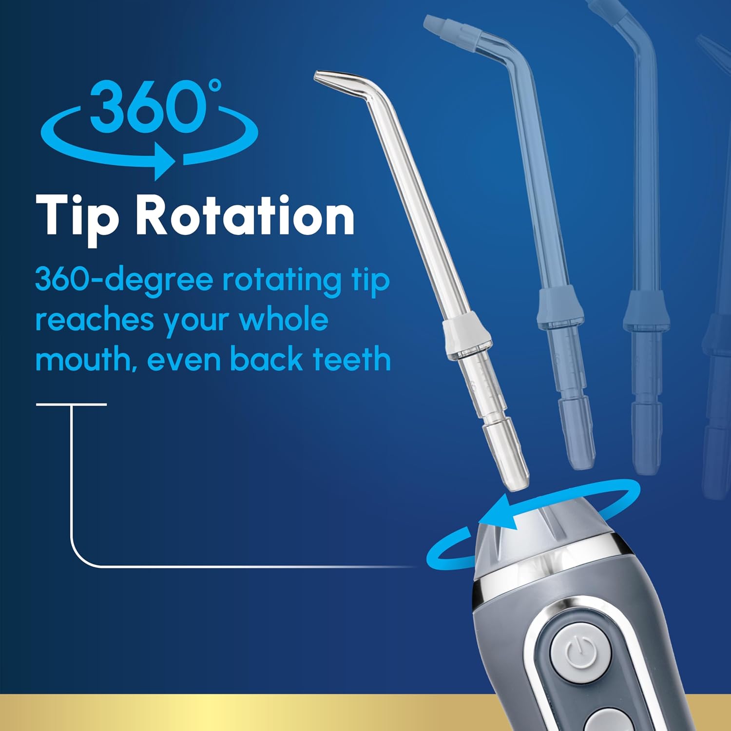 Waterpik Cordless Advanced Portable Water Flosser, Rechargeable, Black | 3 Settings, 4 Tips, Travel Bag, for Gums, Teeth, Dental Braces, Implants, Shower Use ADA Accepted WP-582 Packaging May Vary