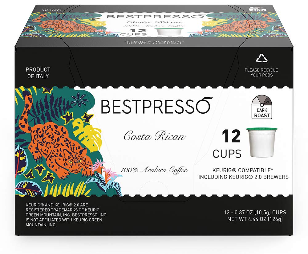 Bestpresso Coffee, Donut Shop Medium Roast Single Serve K-Cup Pods, 96 Count (Compatible With 2.0 Keurig Brewers) 8 Packs Of 12 Cups