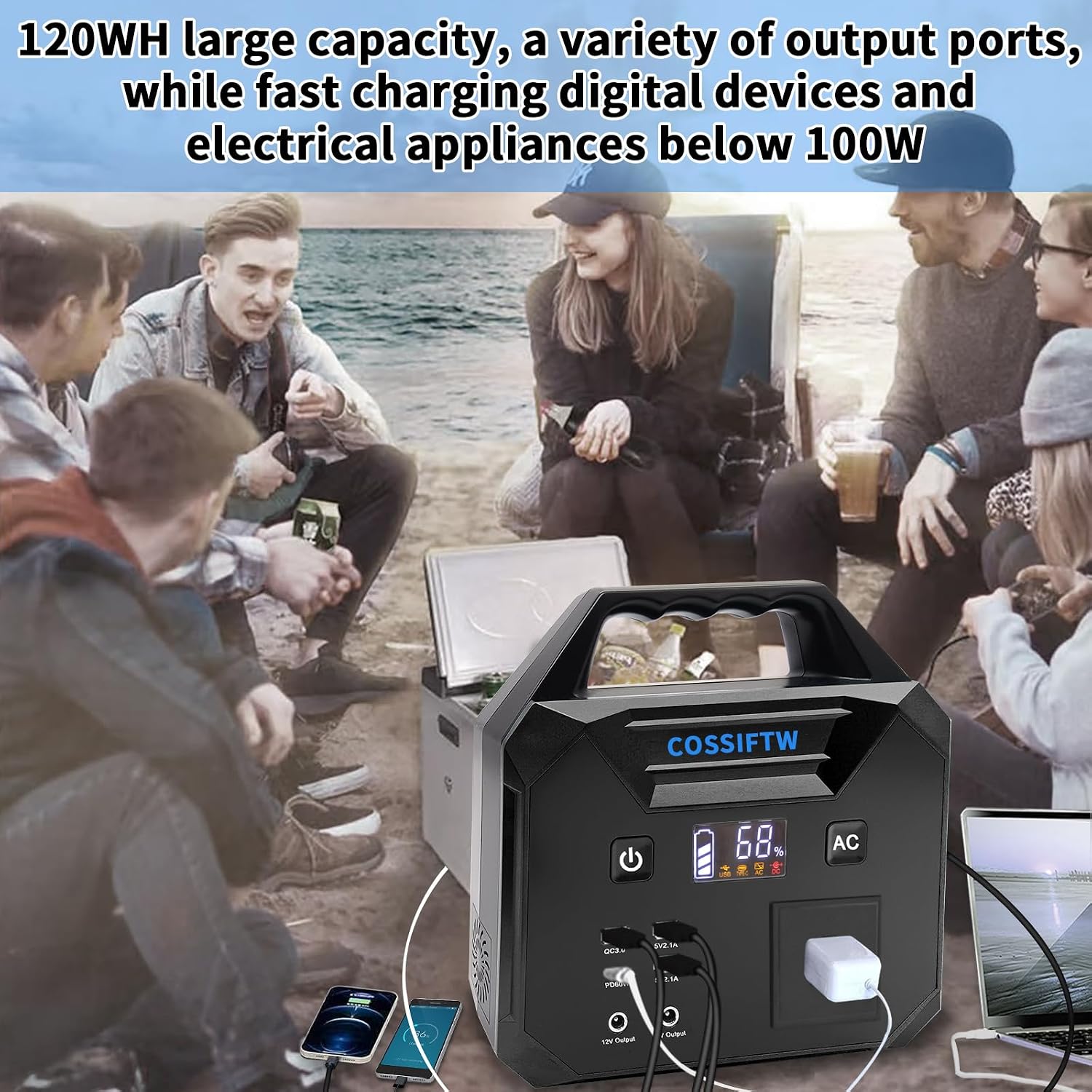 Heavy Duty 10000A Jump Starter Built-in AC 200W Inverter for Trucks, Motorhomes All Gasoline and Up to 15L Diesel Engines；Power Suplly Fan, Laptop