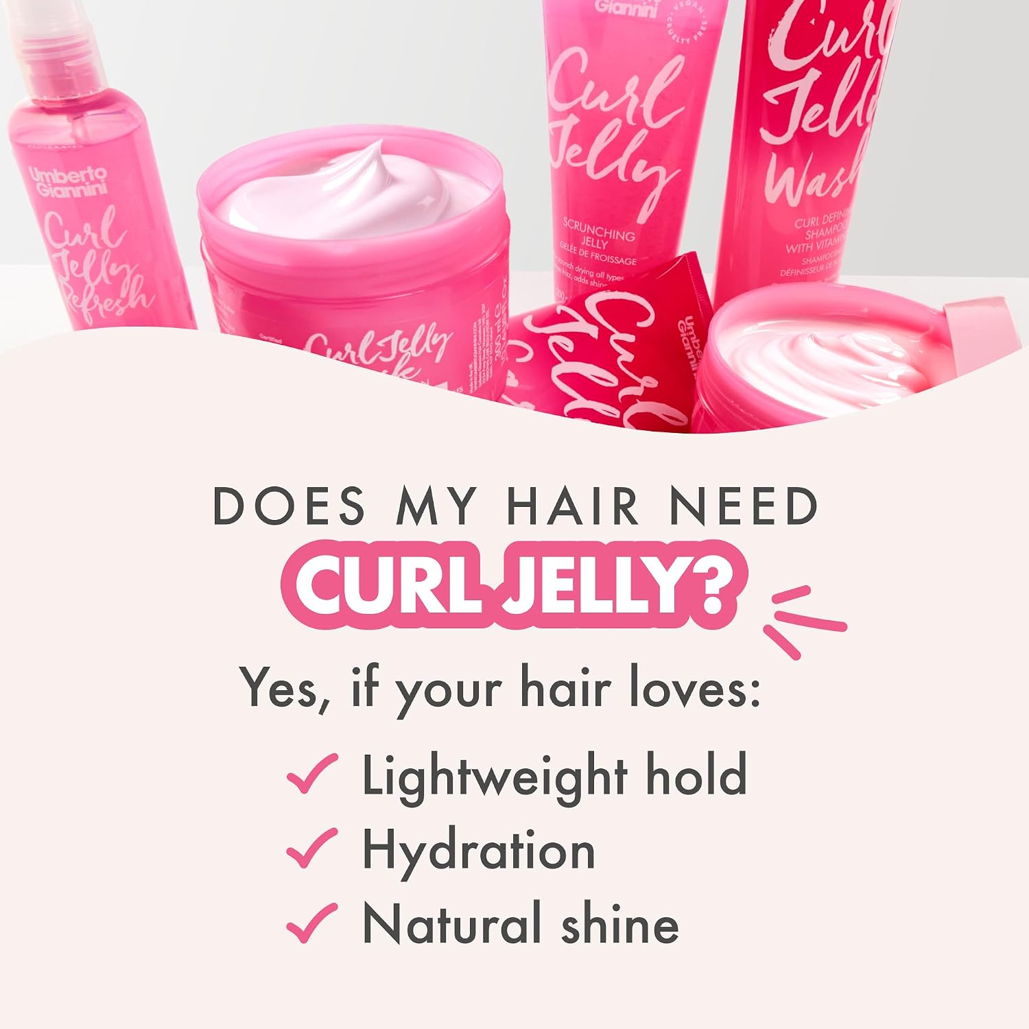 Umberto Giannini Curl Jelly Scrunching Jelly 6.7 fl Oz - Frizz Solution Defining Hair Gel for 2a-4c Curly, Wavy, Coily Hair - Vegan & Cruelty-Free