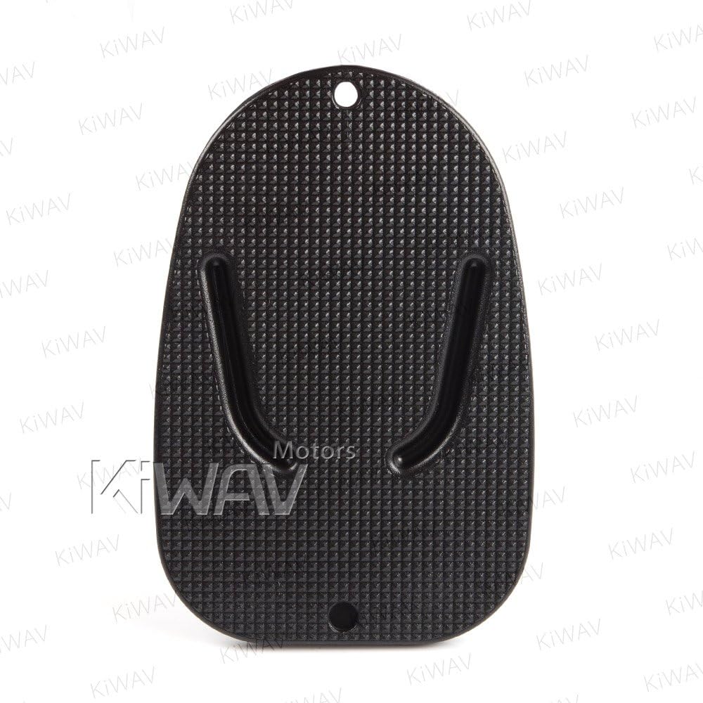 KiWAV Motorcycle Kickstand Pad Plate Support Accessory - Black - Soft Ground, Grass, Hot Pavement, Outdoor Parking, Anti Sinking
