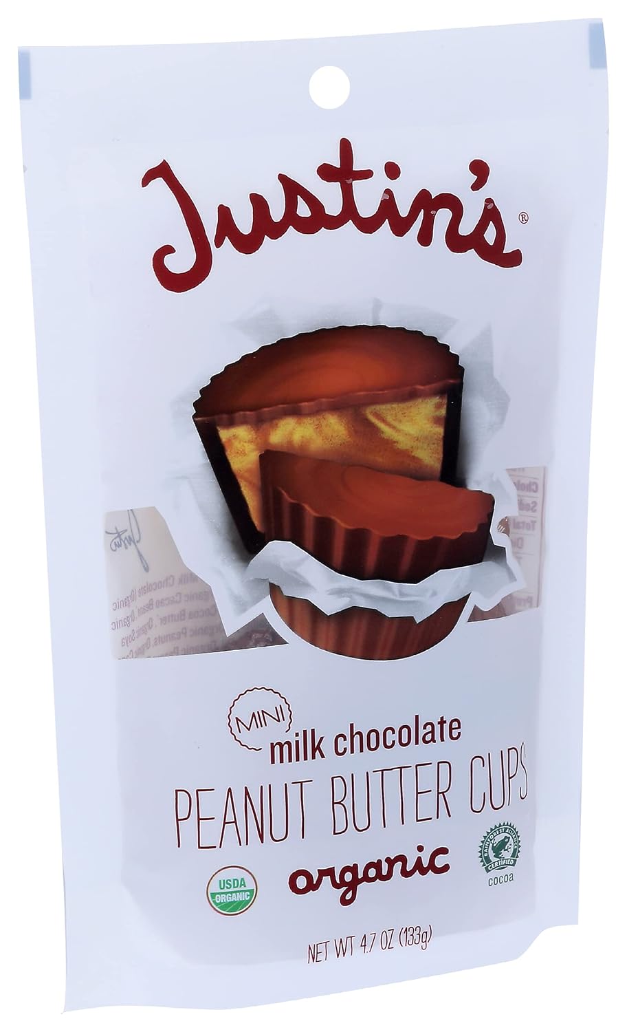 Justin's, Mini Peanut Butter Cups, Milk Chocolate, 4.7 oz