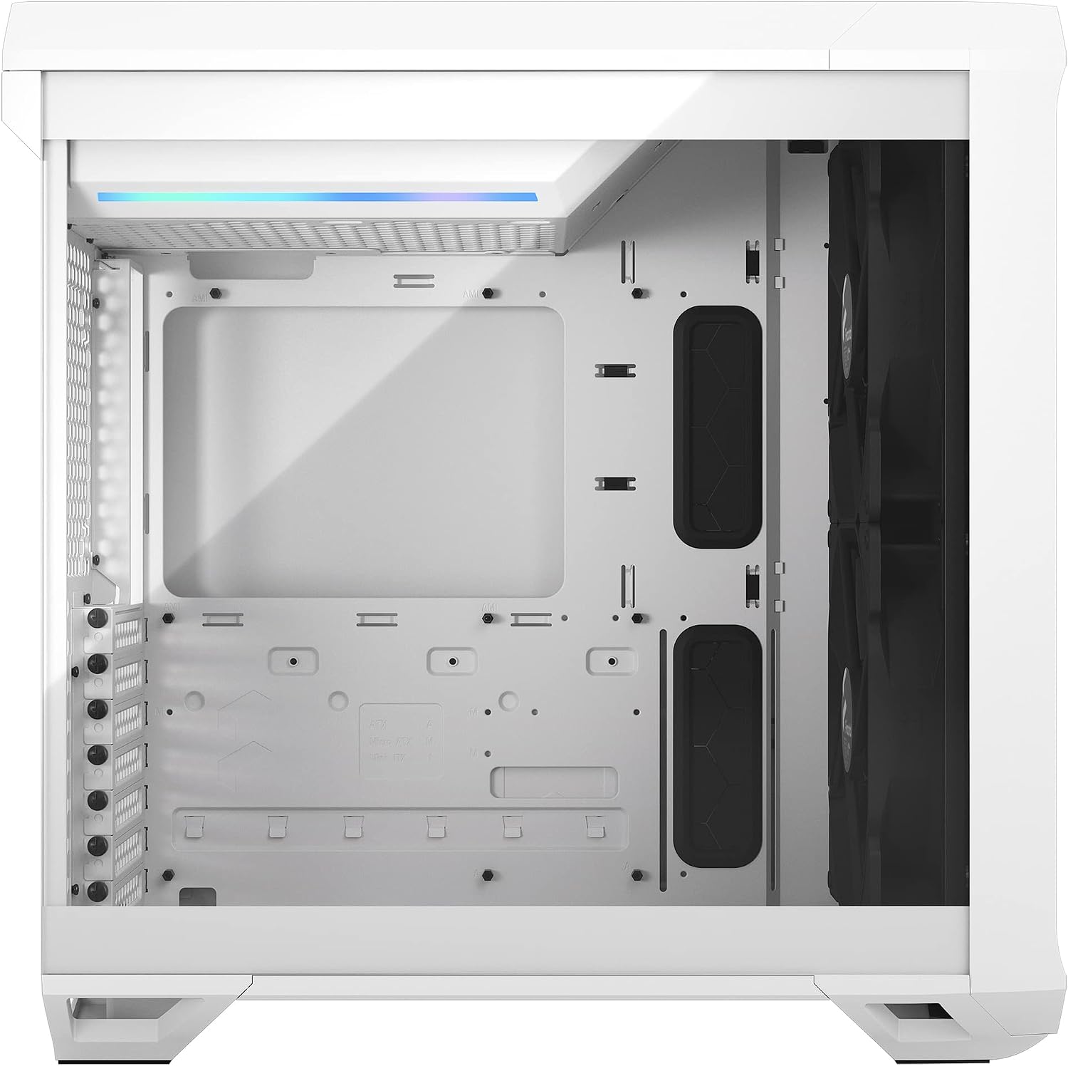 Fractal Design Torrent Compact RGB Black - Light Tint Tempered Glass Side Panels - Open Grille for Maximum air Intake - Two 180mm RGB PWM Fans