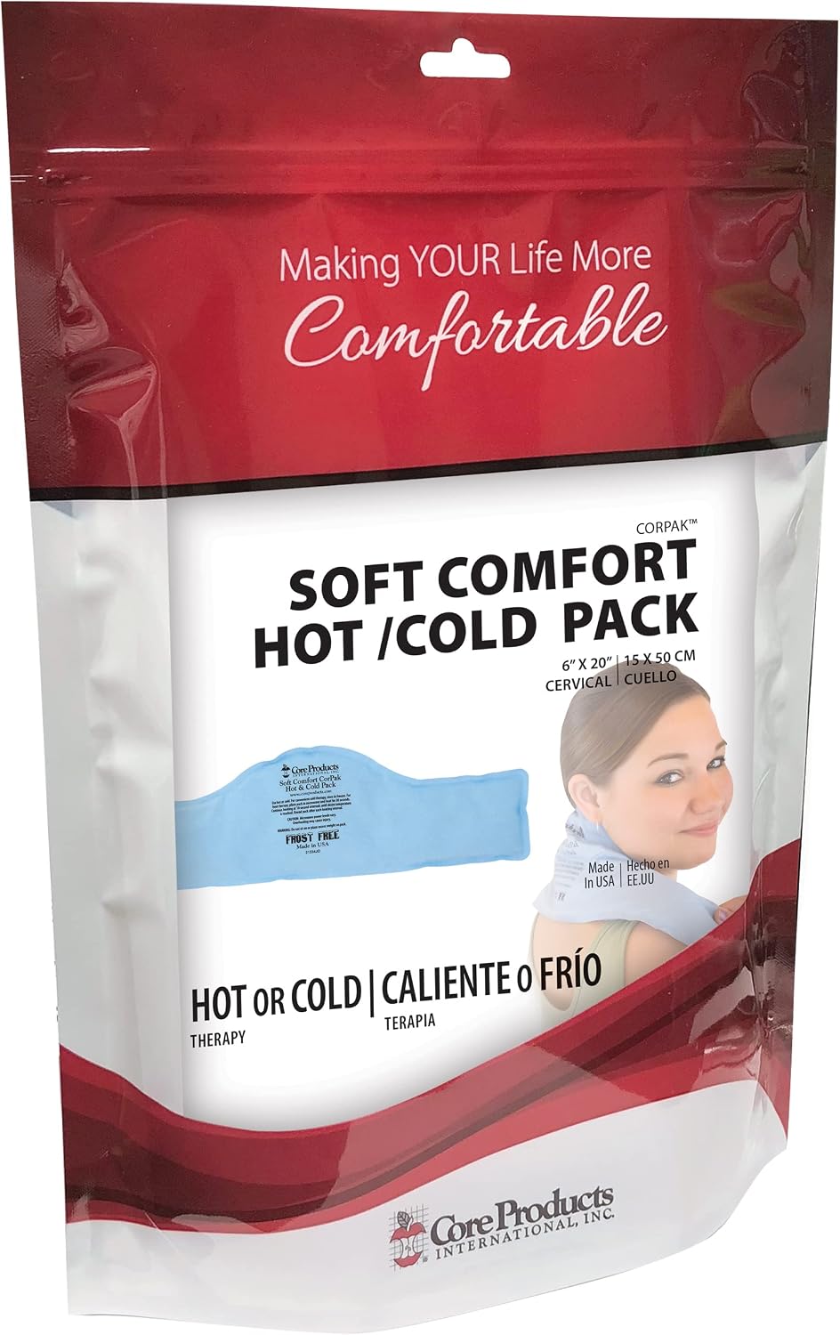 Reusable Hot & Cold Therapy Pack for Knee Back & Shoulder Pain-Trisectional | Flexible reusable therapy pack delivers soothing hot or cold therapy to help relieve pain, swelling, and muscle soreness.
