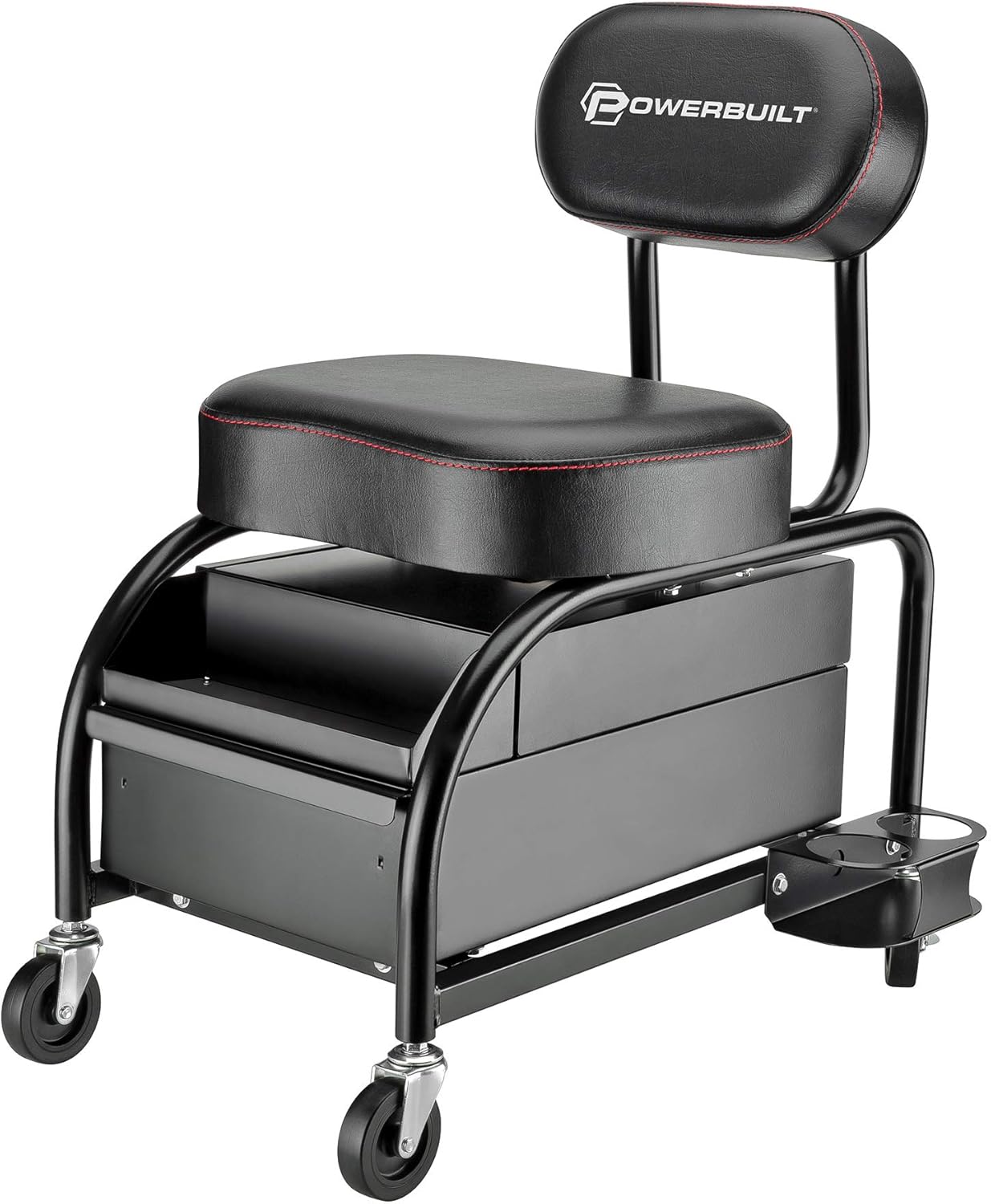 Powerbuilt 2-in-1 Rolling Creeper Seat Converts from High to Low Roller Seat, Fast, Tool-Free Conversion, Garage, Shop, Brake Jobs, Washing, Detailing