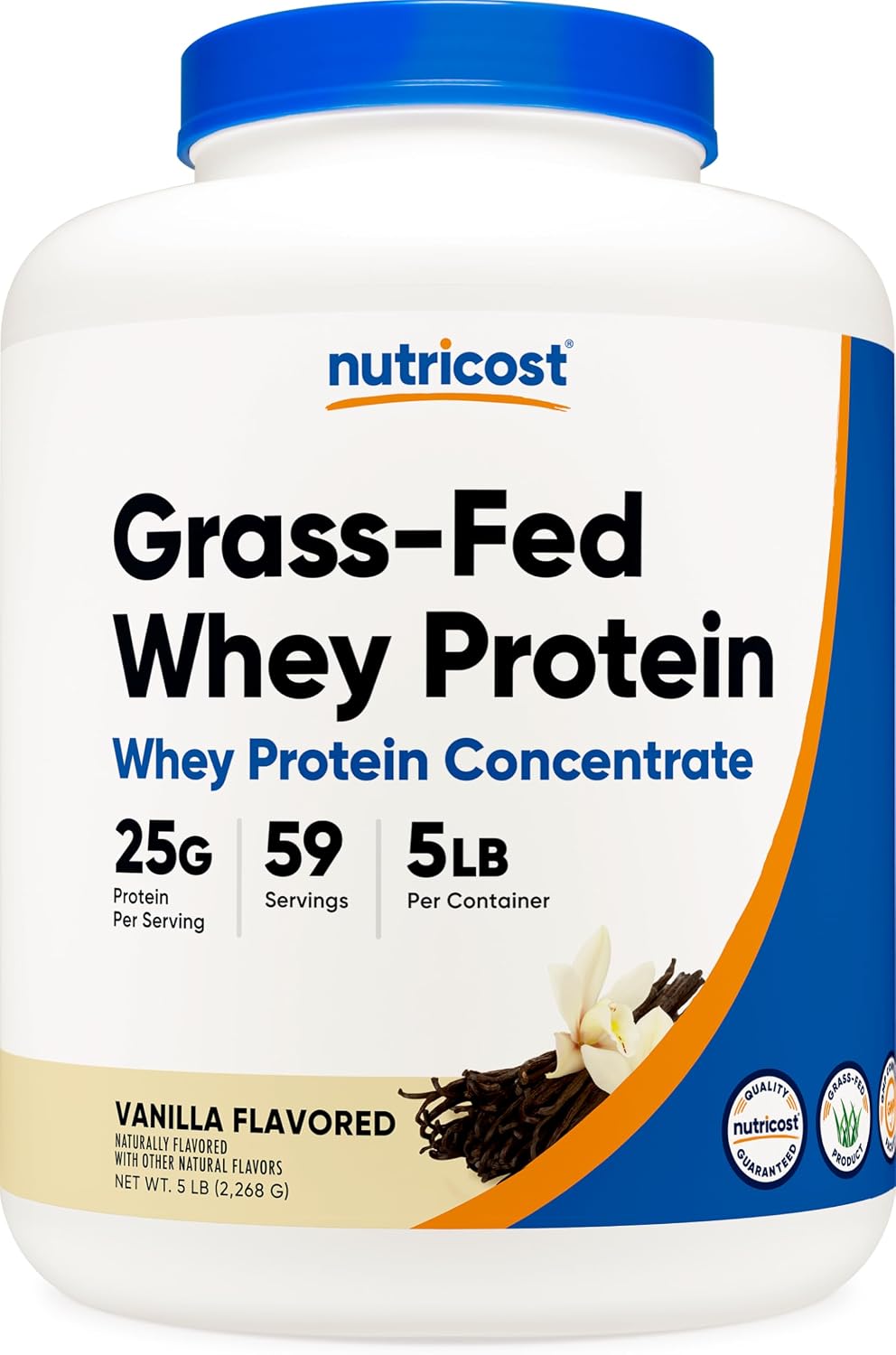 Nutricost Grass-Fed Whey Protein Concentrate (Unflavored) 2LBS | Undenatured, GMO-Free, Gluten Free, Natural Flavors