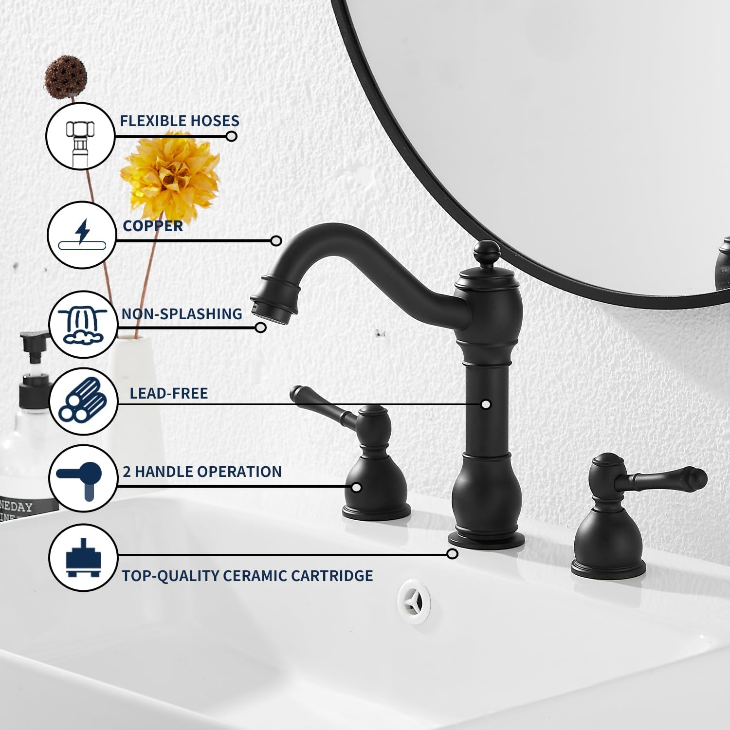 Oil Rubbed Bronze Bathroom Faucet Single Handle One Hole