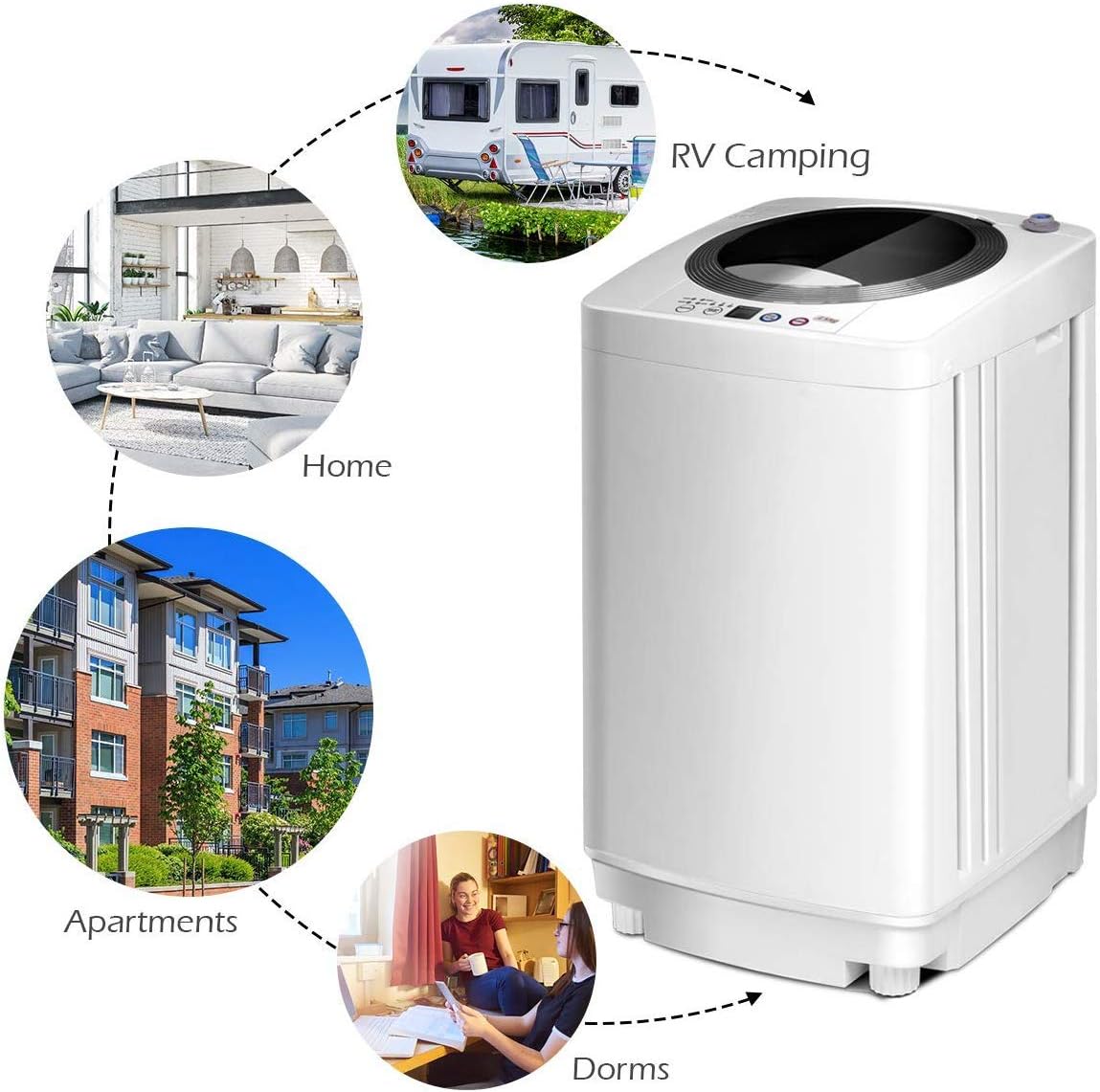 Giantex Portable Washing Machine, Full Automatic Washer and Dryer Combo