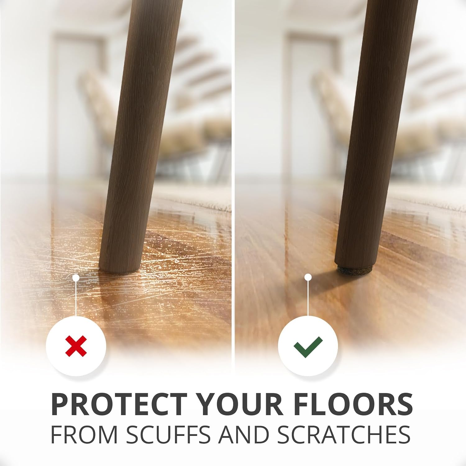 Felt Furniture Pads X-PROTECTOR 133 PCS Premium Furniture Pads - Felt Pads | Furniture Feet Wood Floor Protectors - Protect Your Hardwood & Laminate Flooring! Brown and Beige