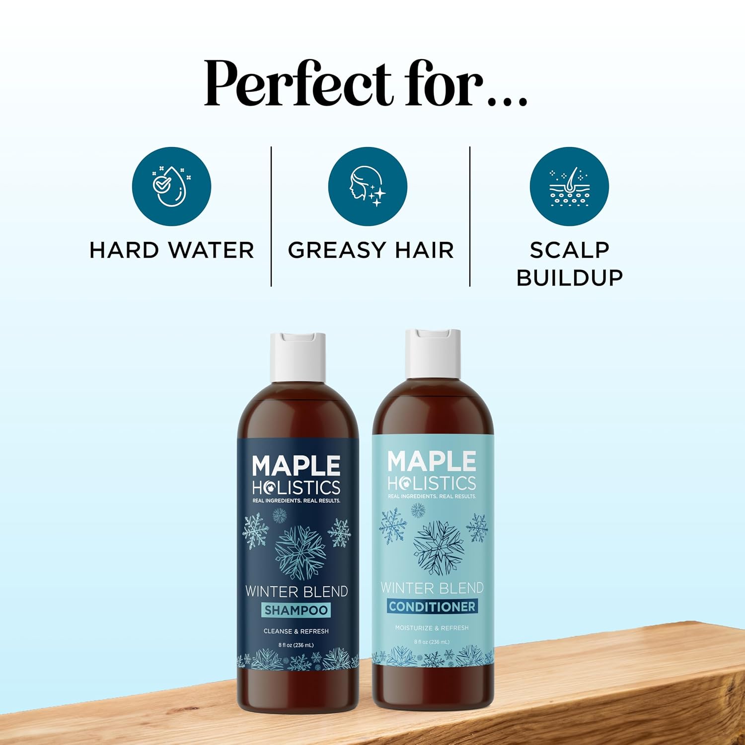 Sulfate Free Shampoo and Conditioner Set - Tea Tree Sage and Rosemary Shampoo and Conditioner for Dry Flaky Scalp Care - Deep Cleansing Color Safe Shampoo and Conditioner for Damaged Dry Hair Care