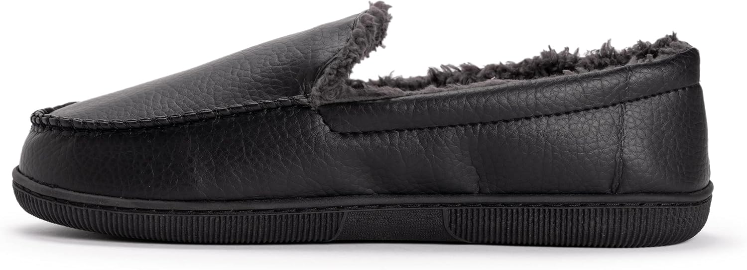 Muk Luks Men's Moccasin-Black Slip-On Loafer
