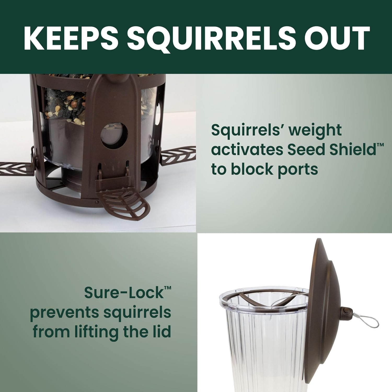 Perky-Pet Squirrel-Be-Gone Max Bird Feeder, (4) Flexport Feeding Stations | Squirrel-Proof Metal Hanging Feeder for Outdoors