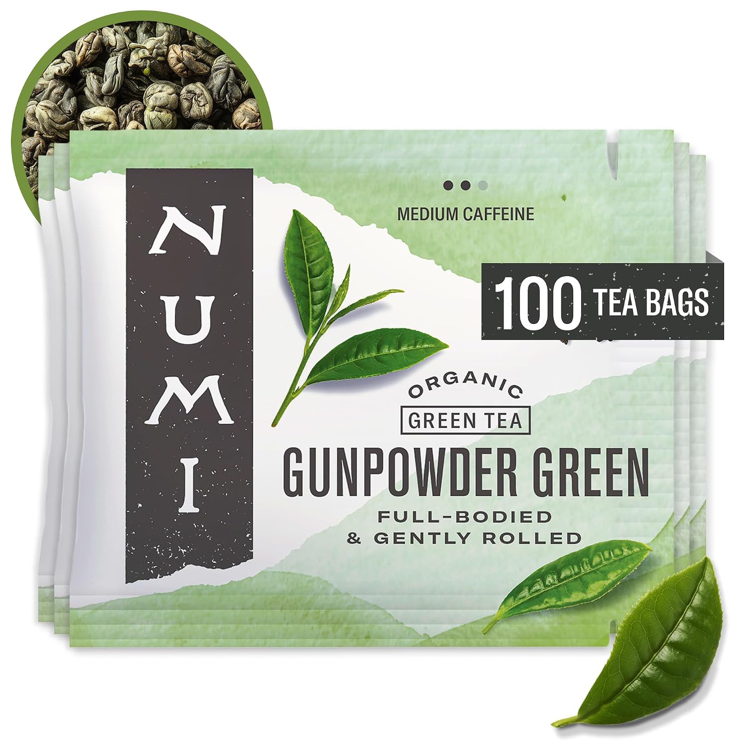 Numi Organic Gunpowder Green Tea – 54 Green Tea Bags – Bold, Smooth Flavor, Packed with Antioxidants, Naturally Energizing, Microplastic-Free Tea Bags