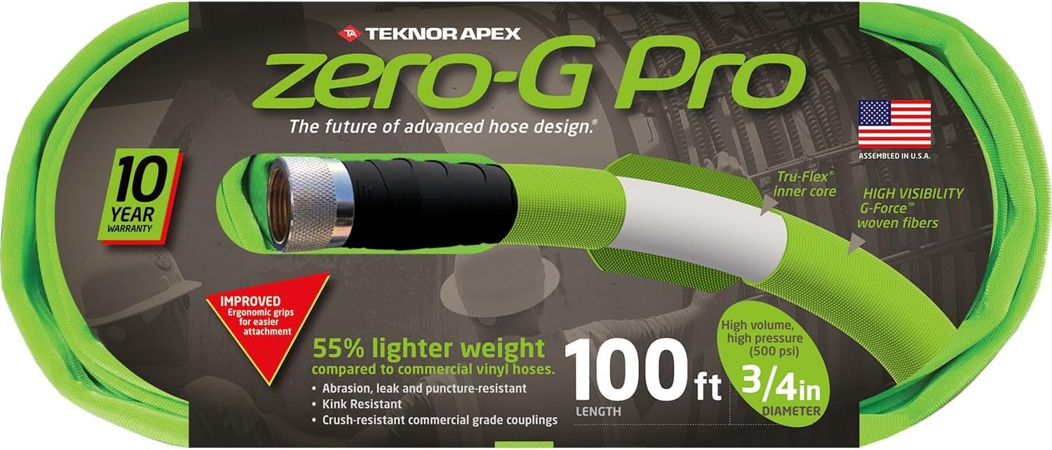 zero-G 4001-100 Garden Hose, 5/8" x 100', Gray