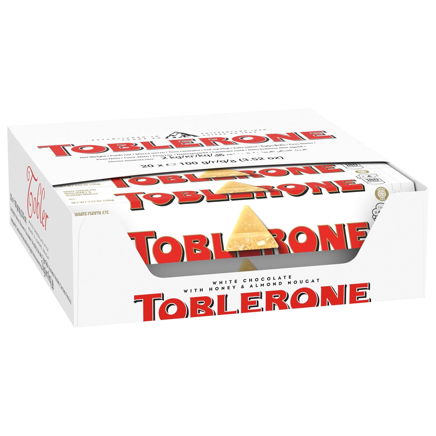 Toblerone White Chocolate, 3.52-Ounce Bars (Pack of 12)