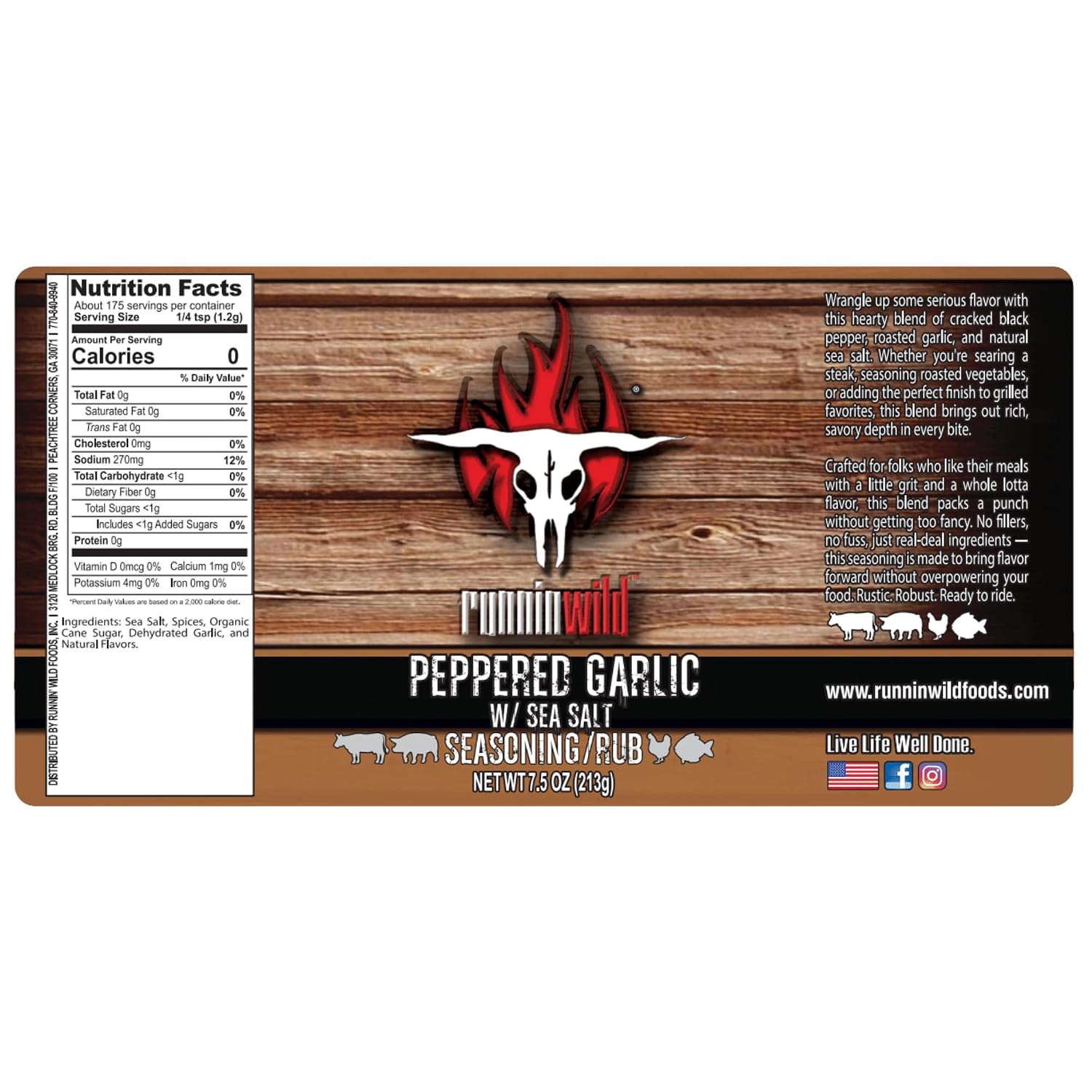 Gourmet Brisket Seasoning | Brisket Rub for Smoker or Grill | No Artificial Flavors | No MSG added | Runnin’ Wild Foods, 6.4 ounces
