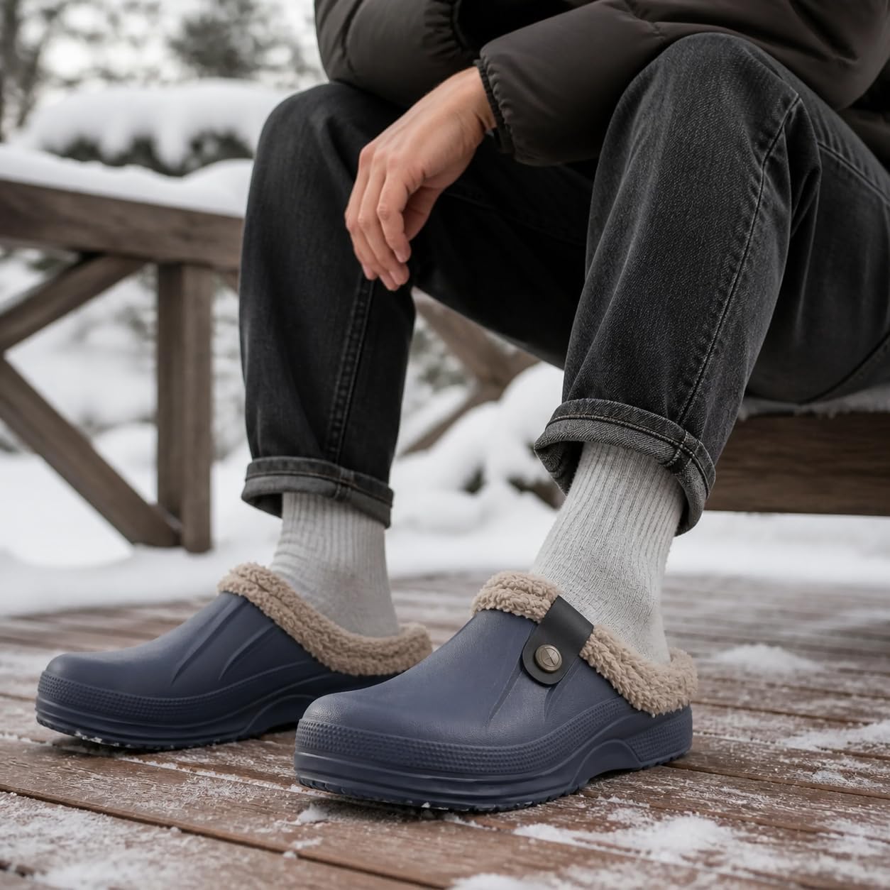 Beslip Fur Lined Clogs for Women & Men Fuzzy Slippers with Memory Foam
