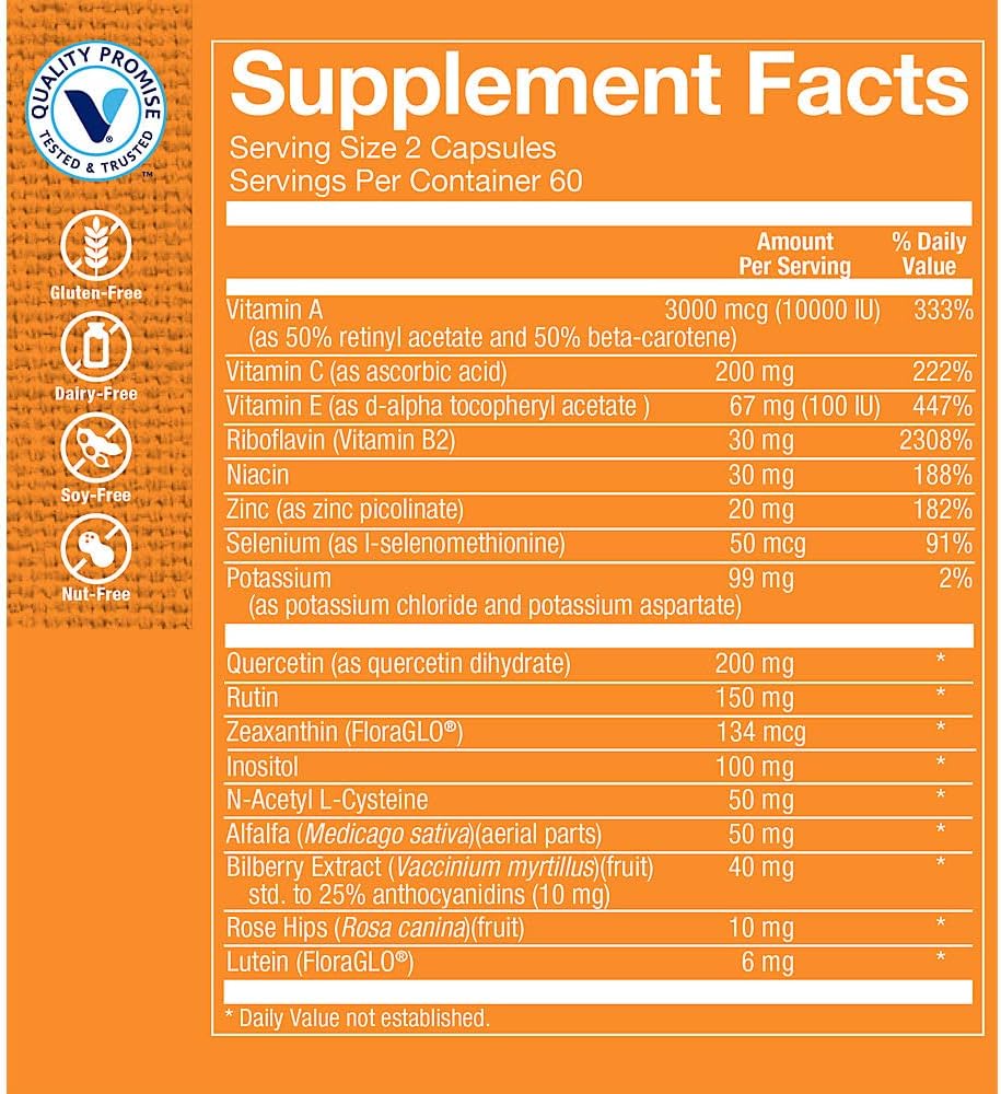 The Vitamin Shoppe Opti-Vue with FloraGLO Lutein - Eye Health & Vision Support | Comprehensive Eye Formula | 240 Capsules | Macular Health