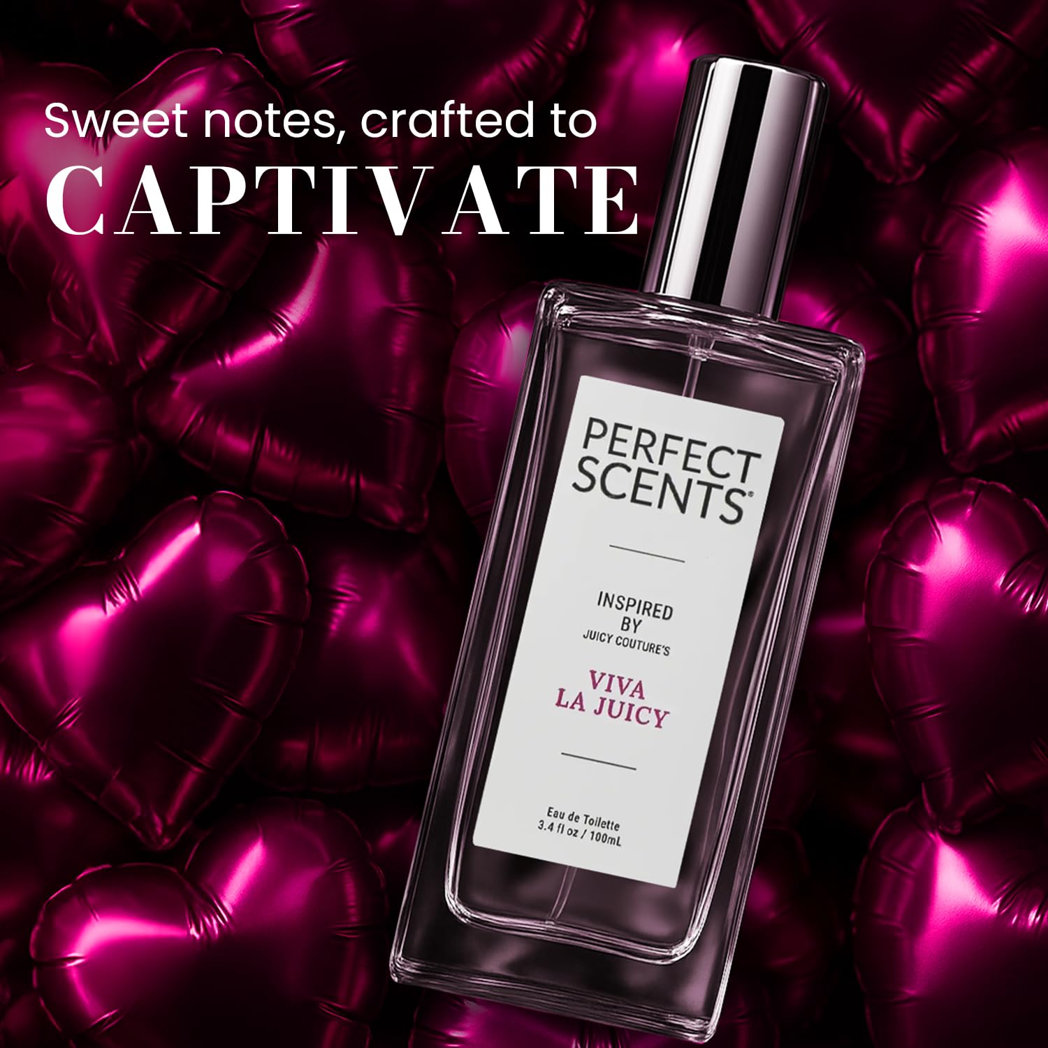 Perfect Scents Fragrances, Inspired by Juicy Couture's Juicy Couture, Women’s Eau de Toilette, Vegan, Paraben-Free, Phthalate-Free, Never Tested on Animals, 2.5 Fluid Ounces