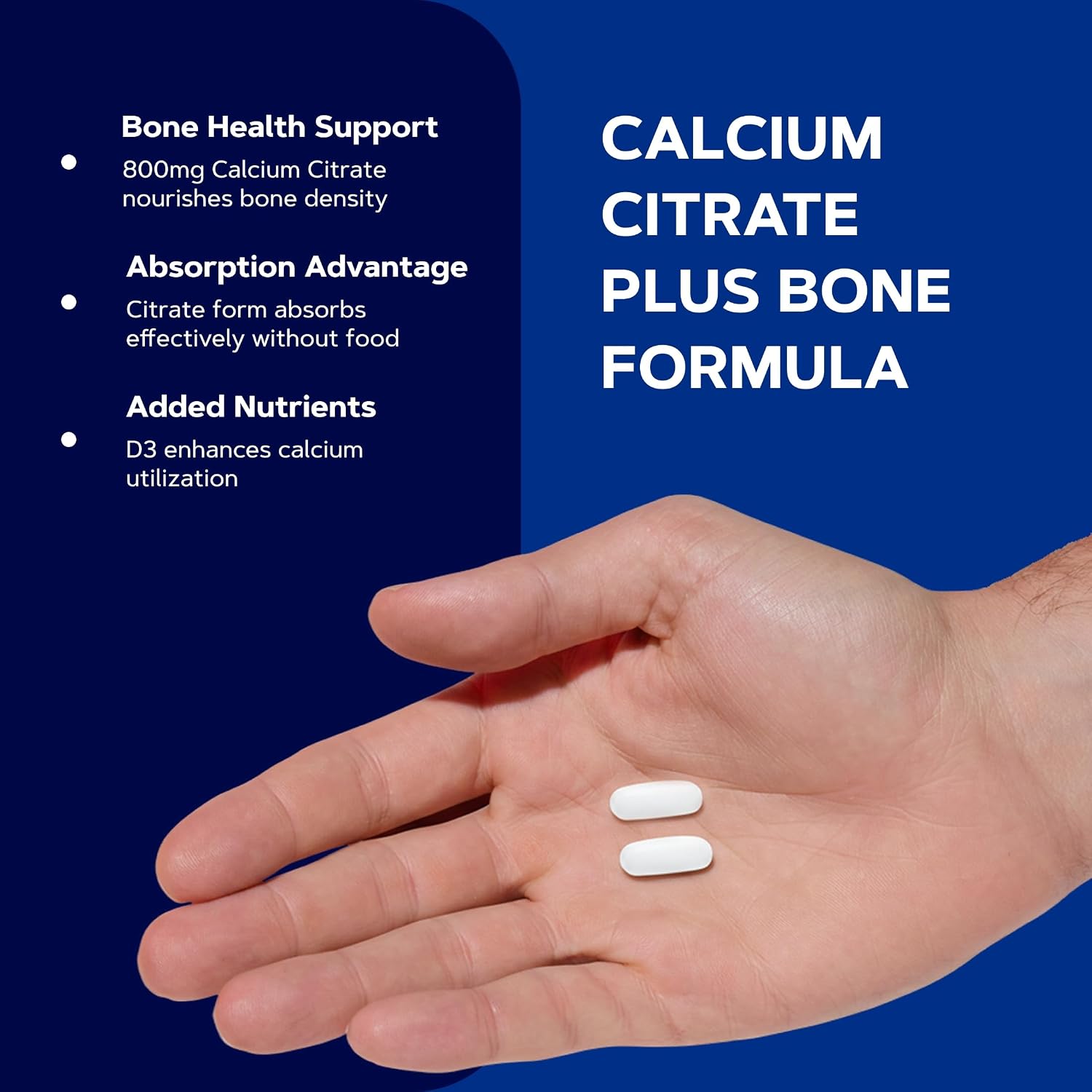 GNC Calcium Citrate Plus 800mg, 180 Caplets, 45 Servings
