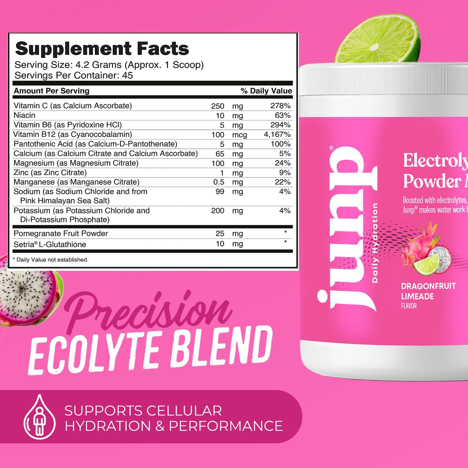 JUNP Electrolytes Powder No Sugar No Carbs – Lemonade Keto Electrolyte Drink Mix - Potassium & Salt Hydration Powder Electrolytes - Zero Calorie