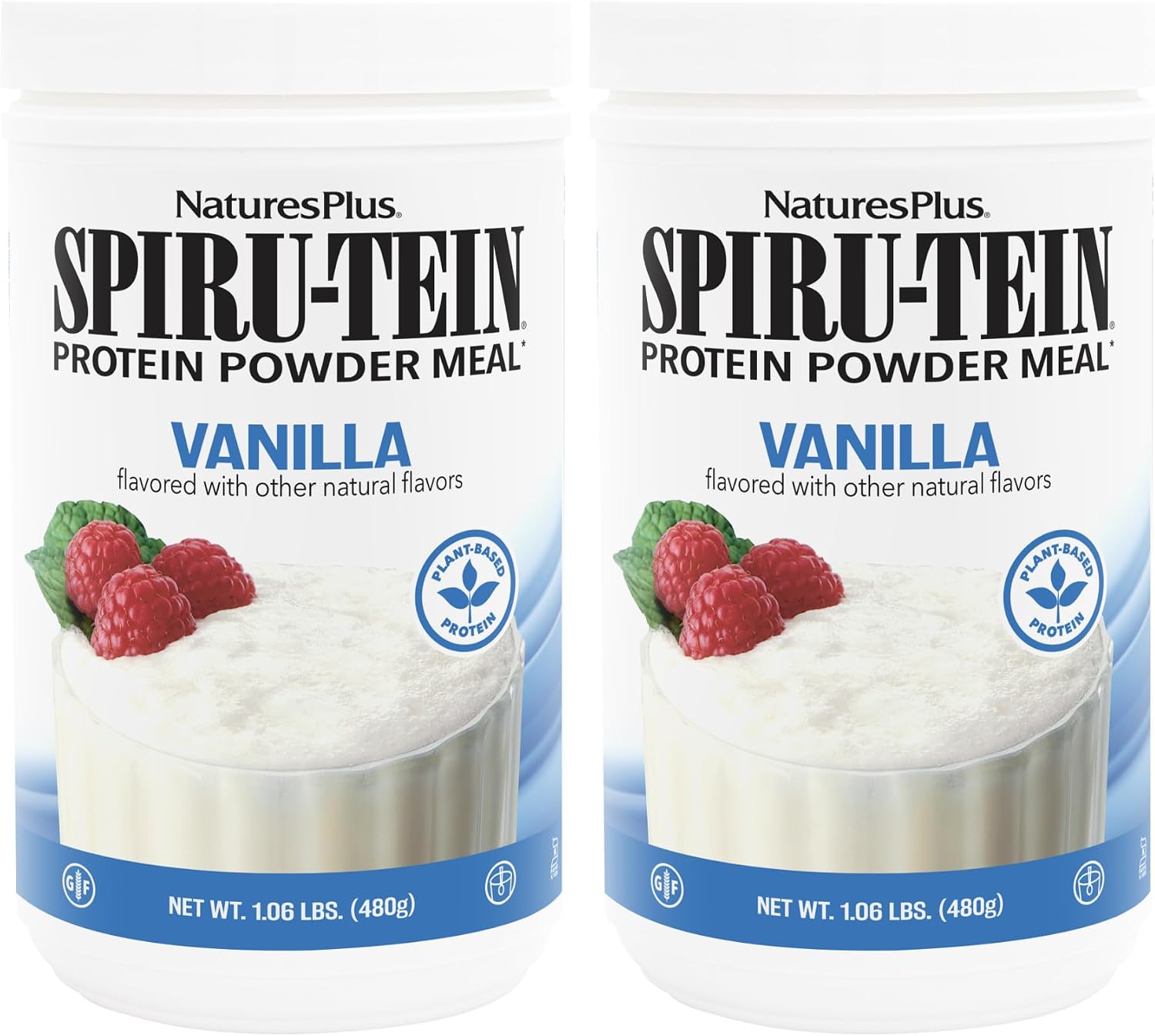 NaturesPlus SPIRU-TEIN, Vanilla - 1.06 lbs - Spirulina Protein Powder - Vitamins & Minerals for Energy - Vegetarian, Gluten Free - 16 Servings