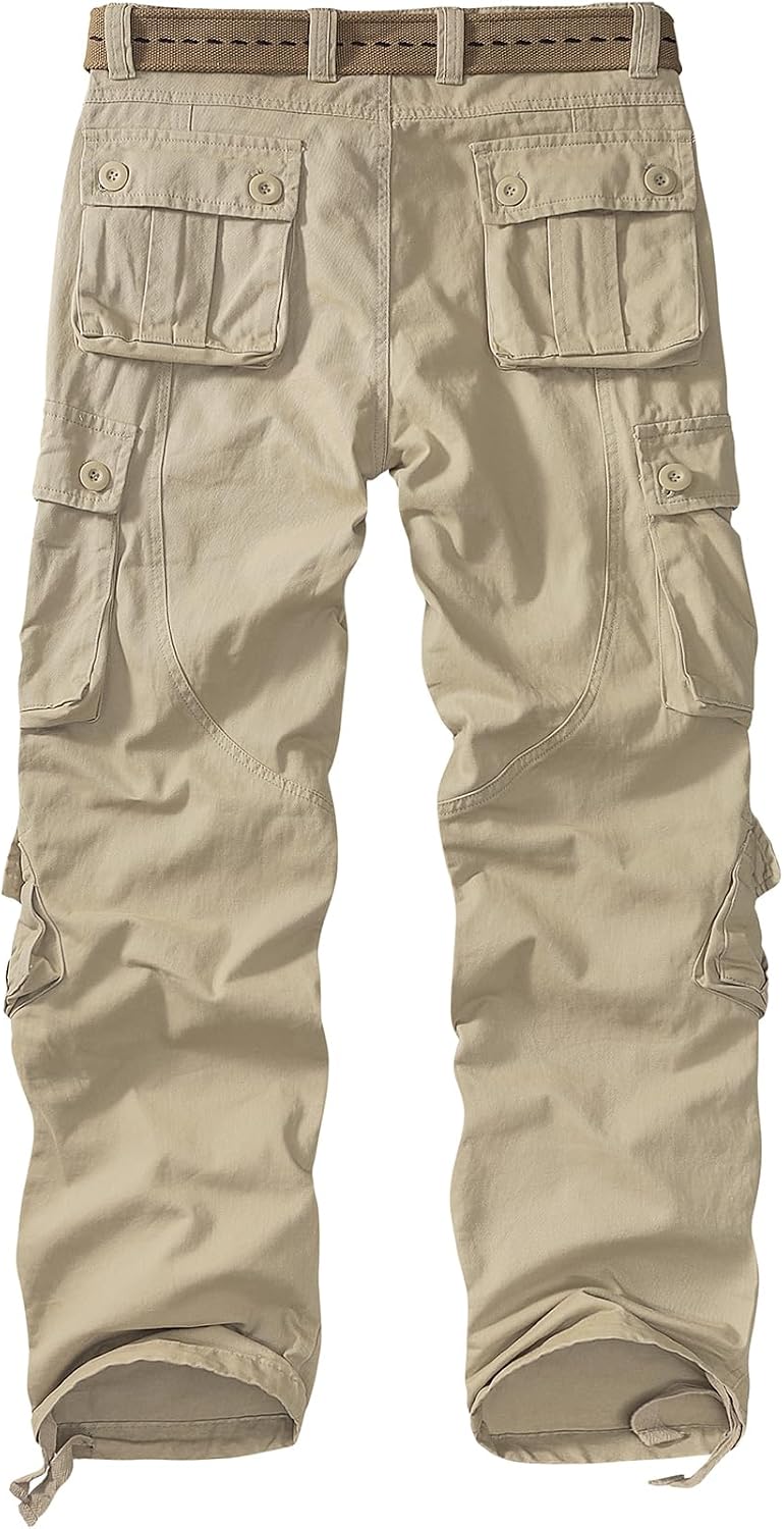 Mens Cargo Pants Camo Work Tactical Rip Stop BDU Casual Army Military Pants | 100% Cotton,Wear Resistant,Breathable,Sweat-absorbent,Men's Wild Cargo Pants with 8 Pockets,Relaxed Loose Fit Hiking Pants