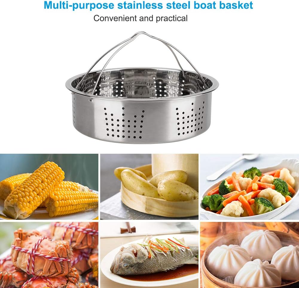 Accessories Set for Instant Pot 6 Qt 8 Quart | with Steamer Basket Cheesecake Pan Egg Steam Trivet Silicone Mold Mitts Tong