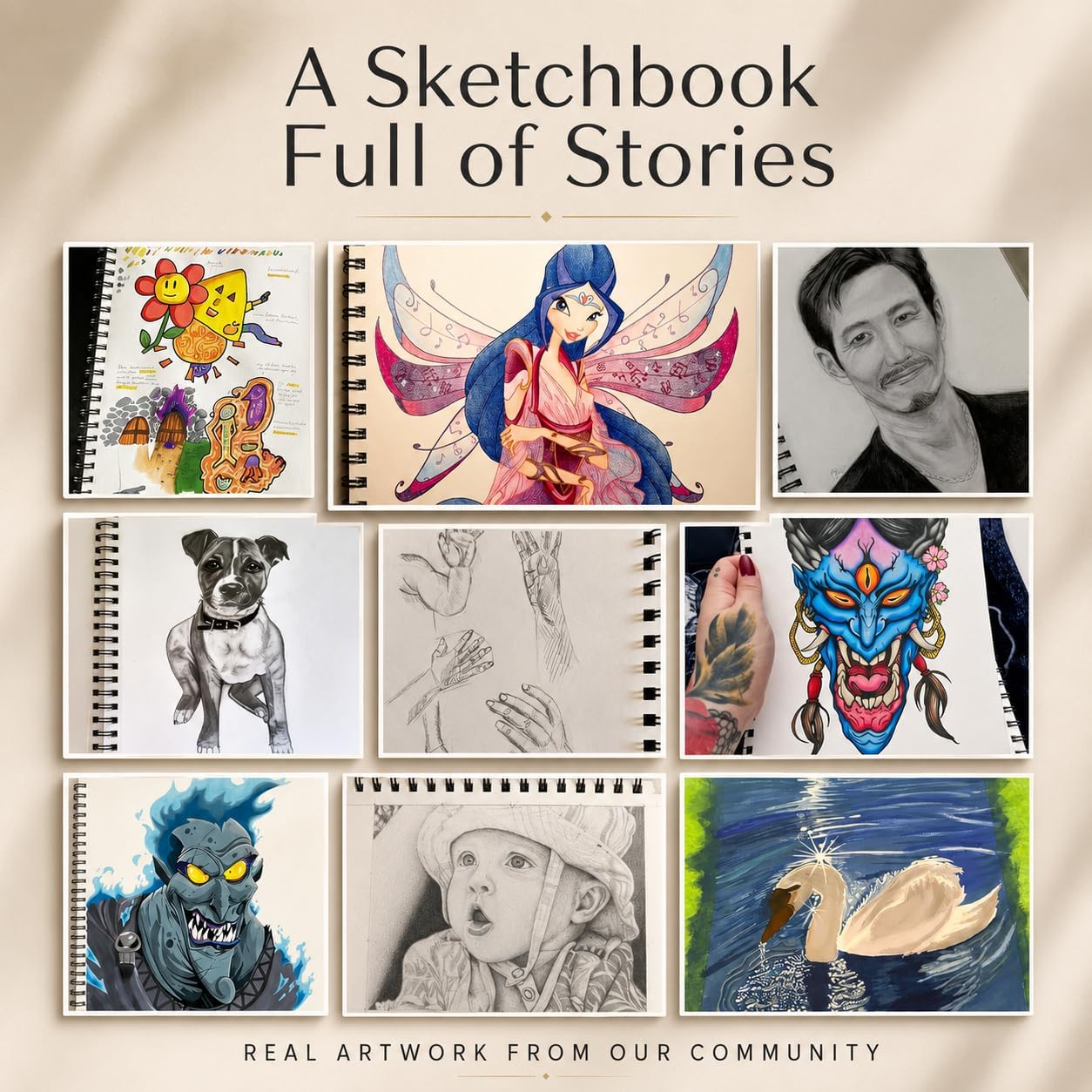 Artist’s Sketchbook Hardcover – 200GSM Very Thick Paper – Large, Spiral Sketch Book for Drawing and Mixed Media – Sketch Pad