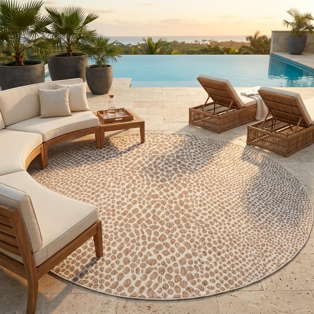 Unique Loom Outdoor Collection Area Rug - Cape Town (9' x 12' Rectangle, Blue/Ivory)