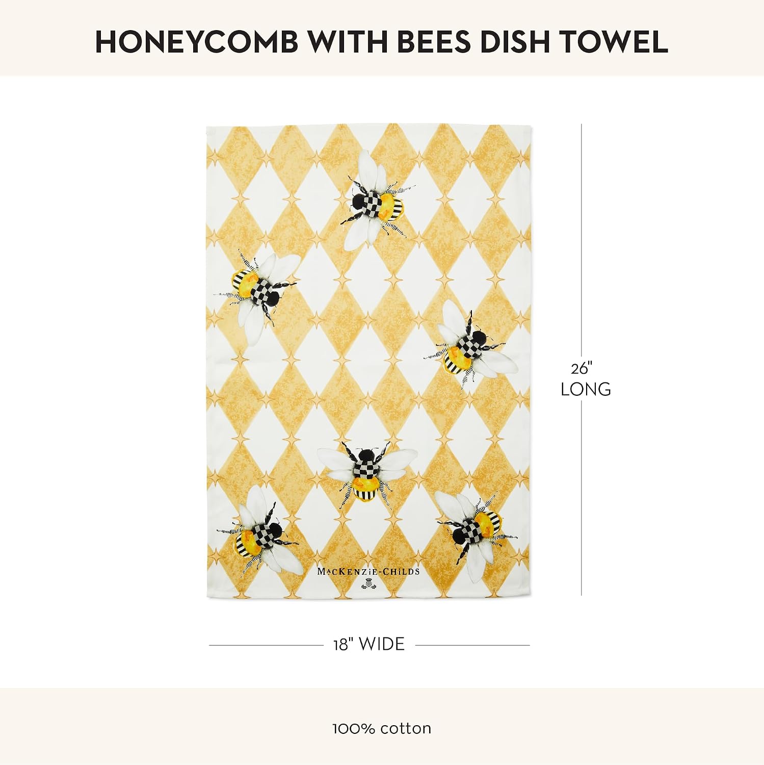 MACKENZIE-CHILDS Cotton Dish Towel, Hydrangea Tea Kettle