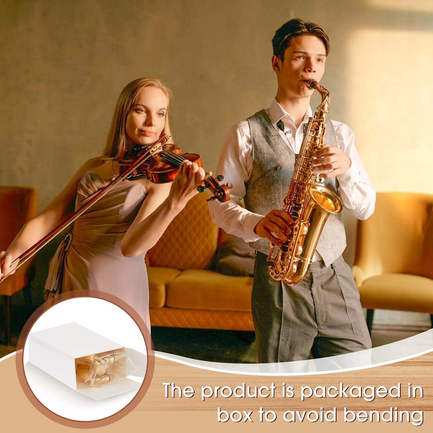 Alto Sax Ligature with 20 Pcs Alto Saxophone Reeds 2.5 Gold Alto Saxophone Ligature with Adjustable Screws Alto Saxophone Ligature Fastener Strength