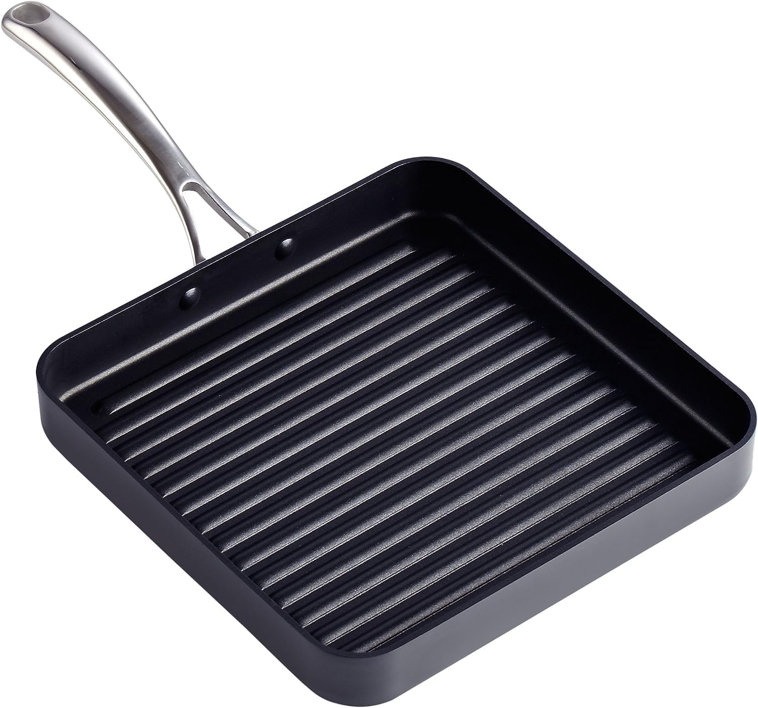 Cooks Standard 11-Inch Square Nonstick Grill Pan for Stovetop | Hard Anodized Grilling Pan for Indoor & Outdoor, Ribbed Surface, Stay-cool handle