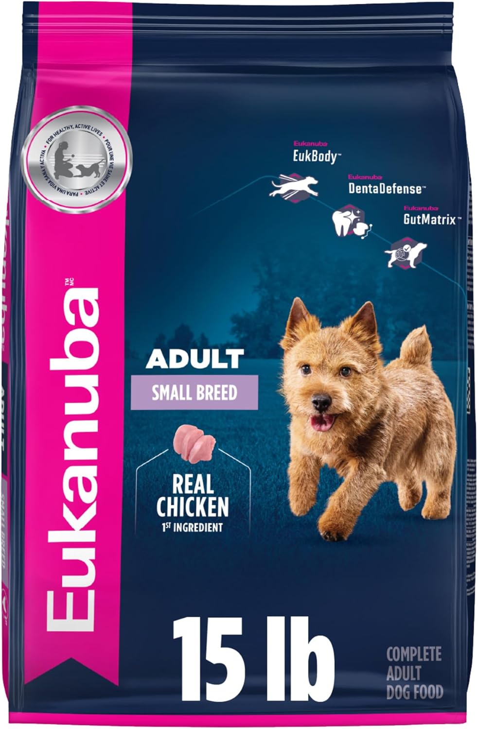 Eukanuba Adult Small Breed Dry Dog Food, 15 lb Bag.