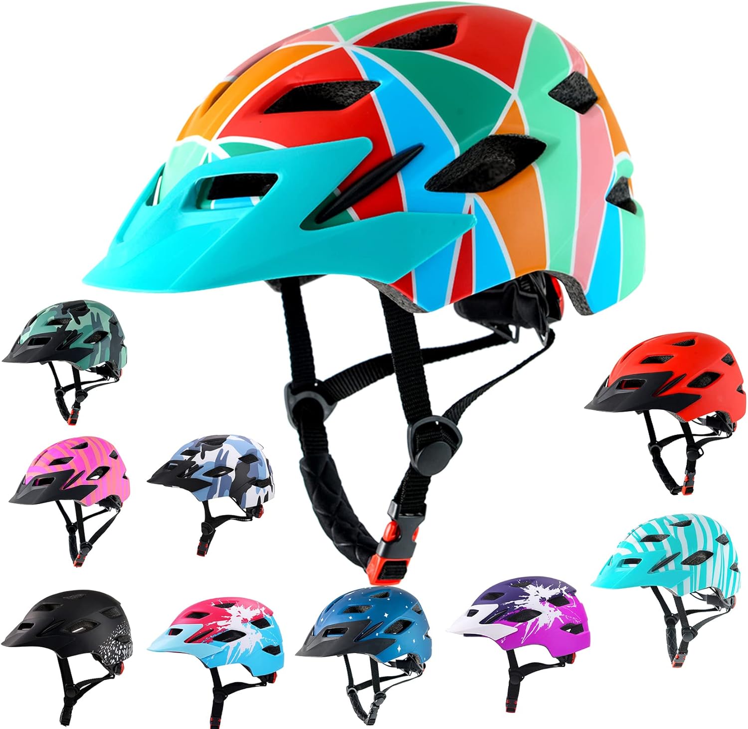 Kids Bike Helmet with LED Light for Youth Teen Toddler Boys Girls