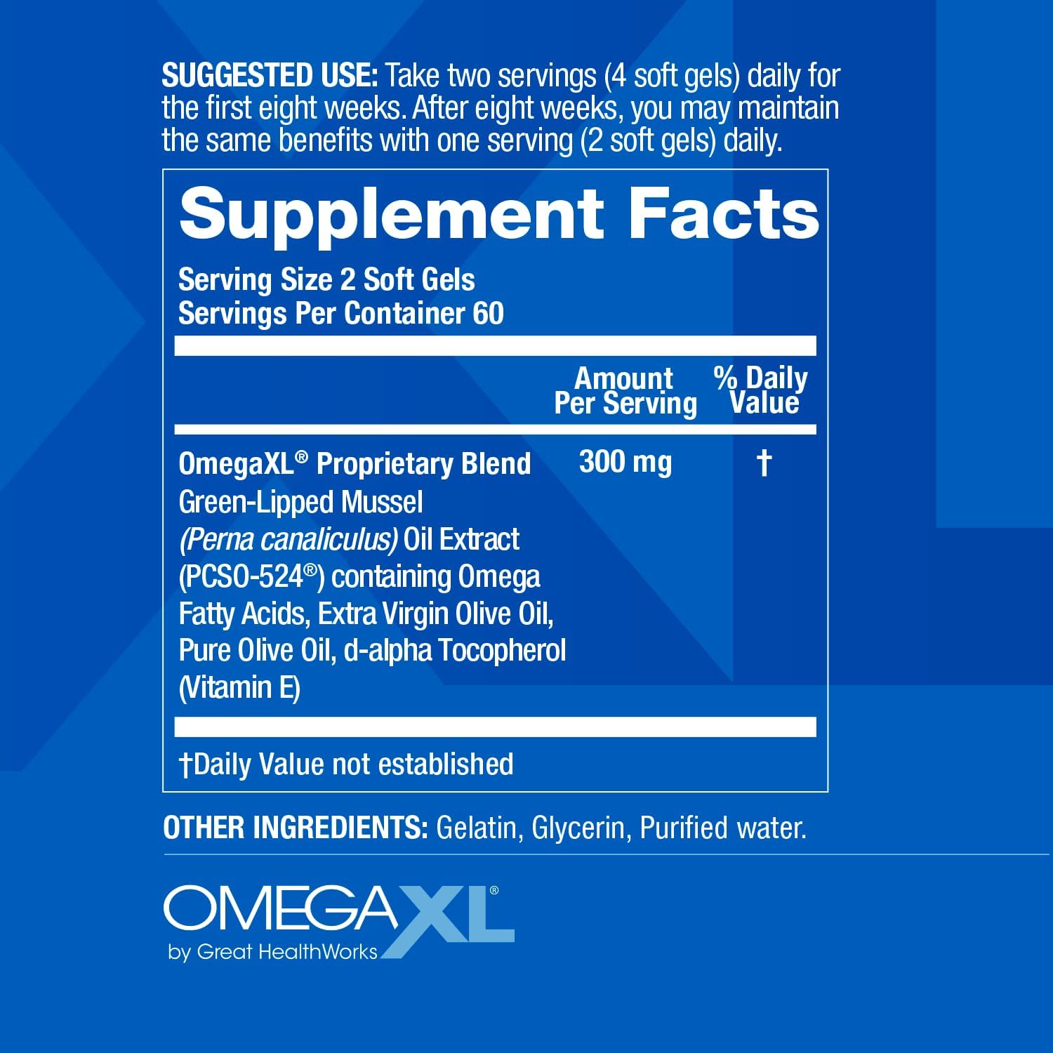 OmegaXL Joint Support Supplement, 60 Count | Green Lipped Mussel Oil, Soft Gel Pill, Natural Joint and Muscle Support Supplement, Clinically Supported, Non-GMO, Drug-Free