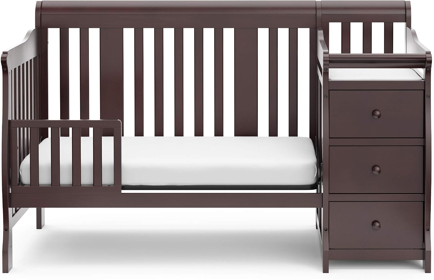 Storkcraft Portofino 5-in-1 Convertible Crib and Changer, Pebble Gray