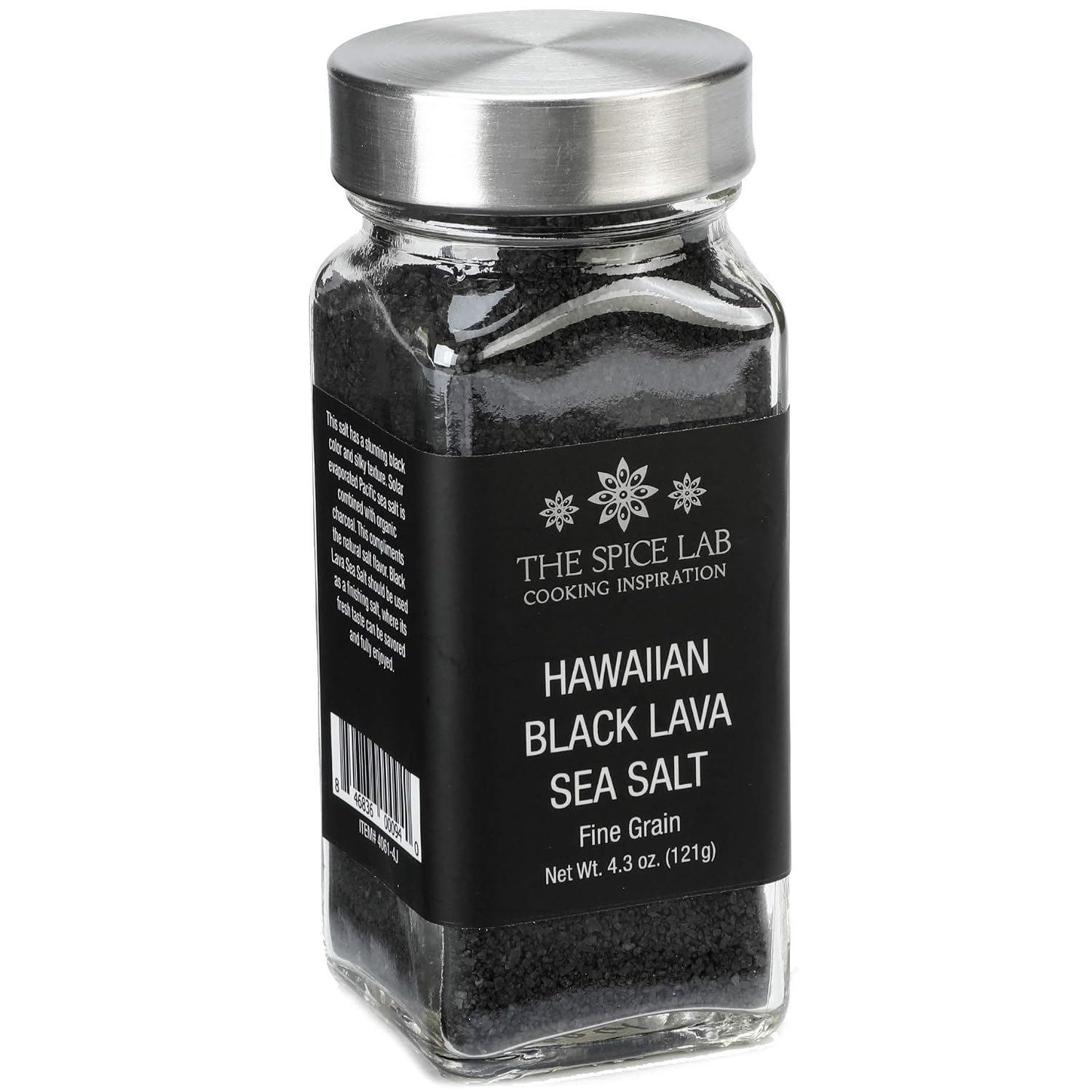 The Spice Lab Real Hawaiian Black Lava Salt, Fine, 1 lb | OU Kosher Gluten-Free Non-GMO Gourmet Salt - Authentic Hawaiian Black Salt - Halloween Margarita Salt