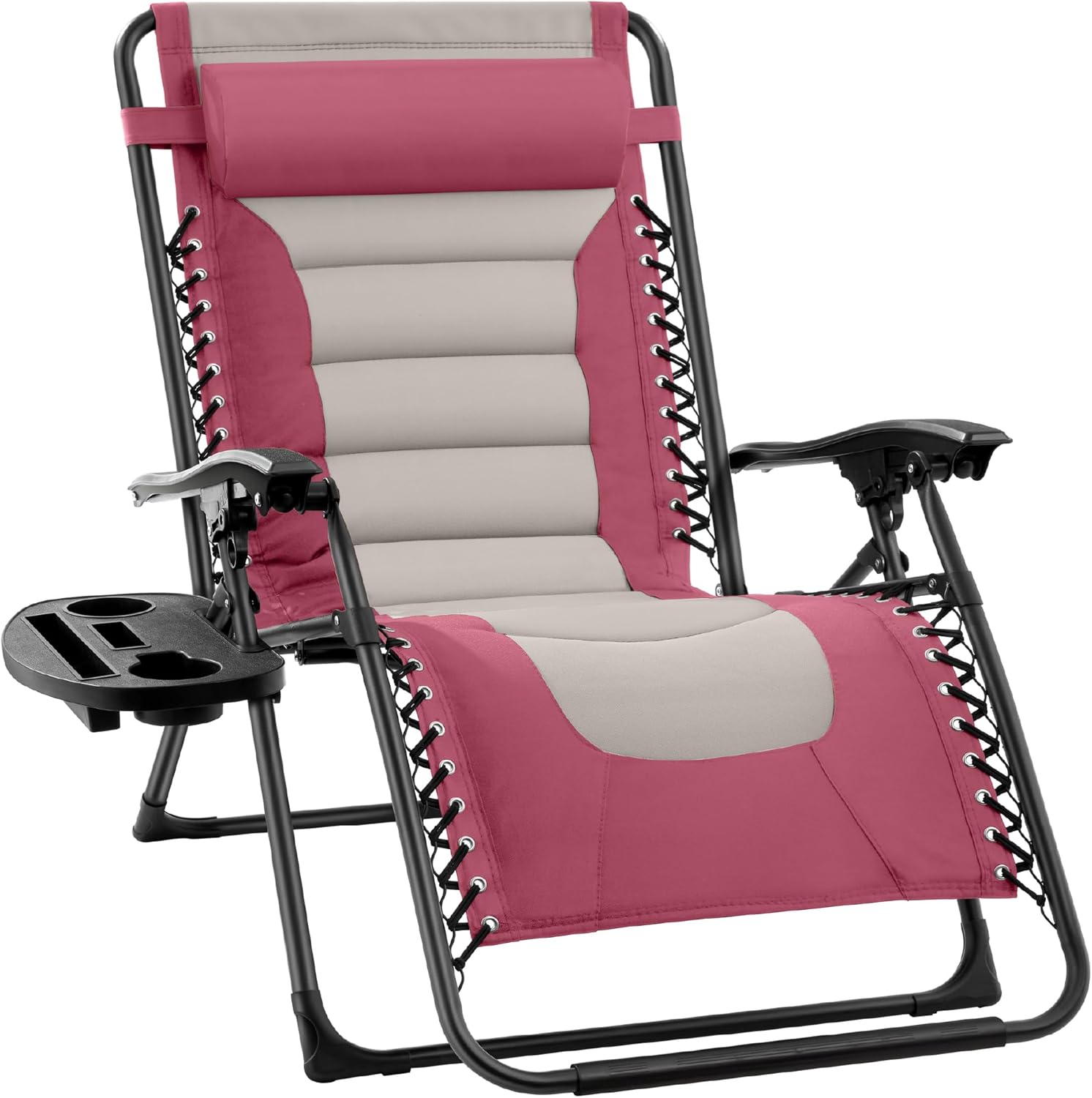 Best Choice Products Oversized Padded Zero Gravity Chair, Folding Outdoor Patio Recliner, XL Anti Gravity Lounger for Backyard w/Headrest, Cup Holder