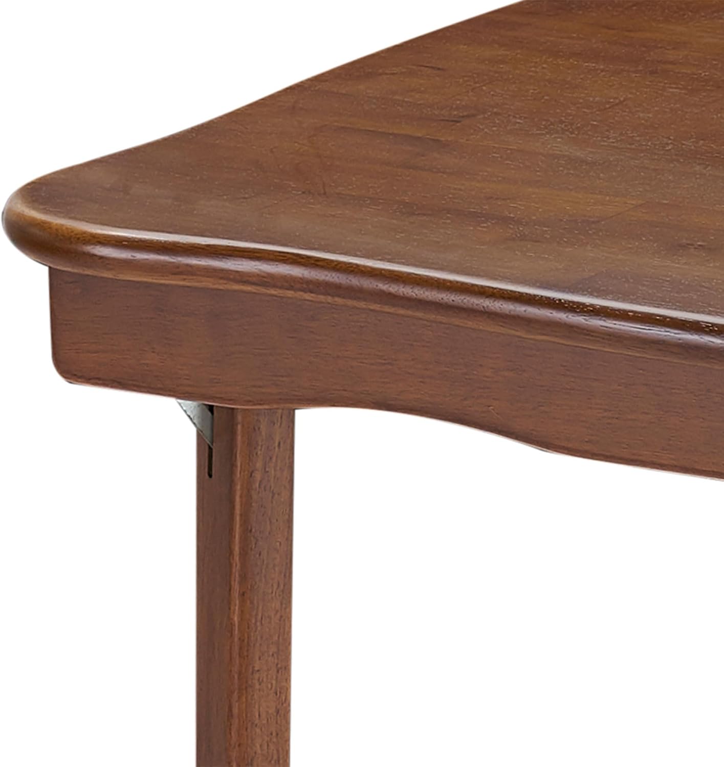 Stakmore Stylish Durable Versatile Square Folding Table, Cherry | Solid Wood Scalloped Edge Compact Traditional Card Table for Home Use