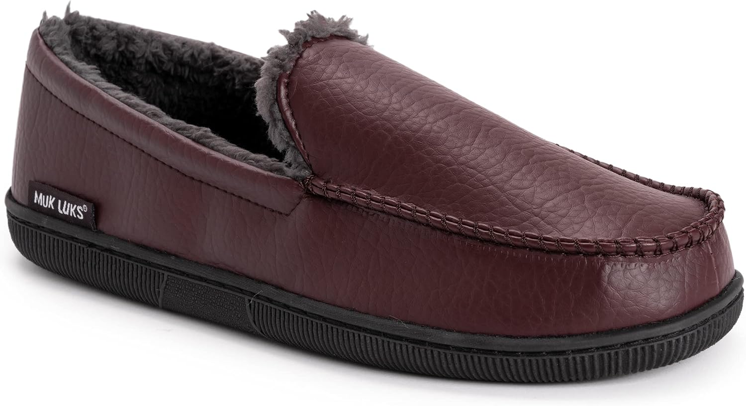 Muk Luks Men's Moccasin-Black Slip-On Loafer