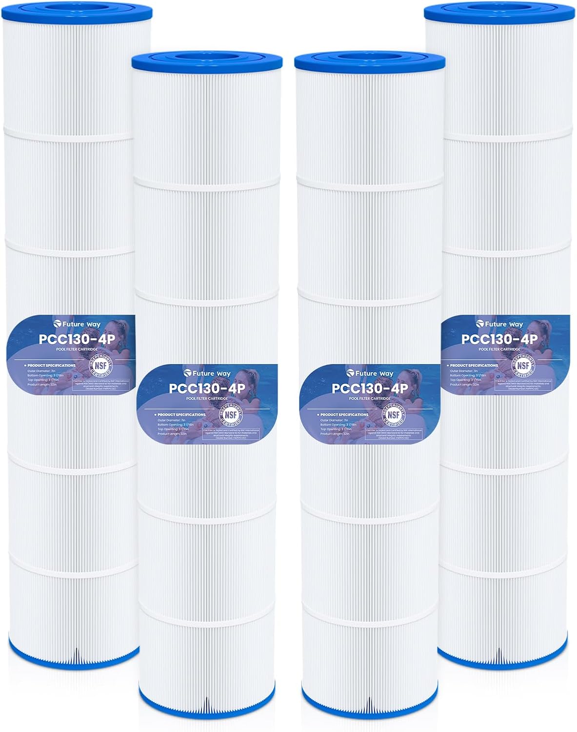 Future Way CCP520 Pool Filter Cartridges Replacement for Pentair Clean & Clear Plus 520, Replace Pleatco PCC130, Compatible with Pentair R173578