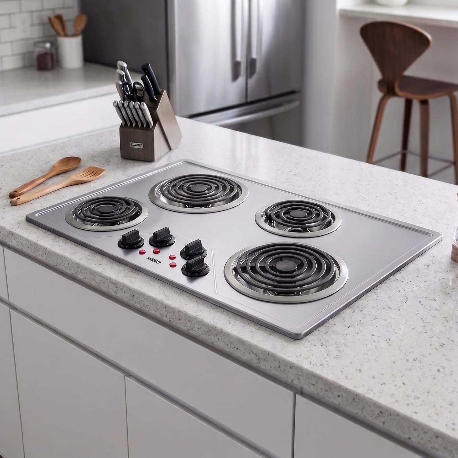 Summit 30" 4 Burner Electric Cooktop Stainless Steel - CR430SS