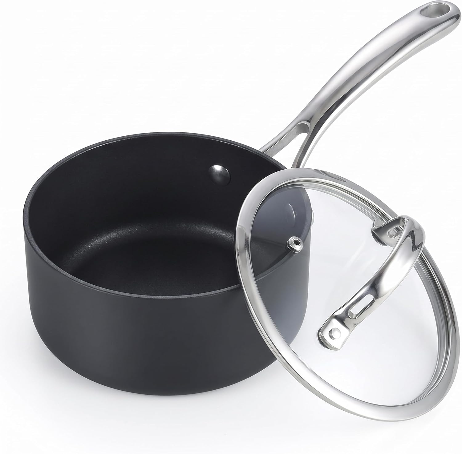 Cooks Standard Classic 2 Quart Hard Anodized Nonstick Saucepan with Glass Lid