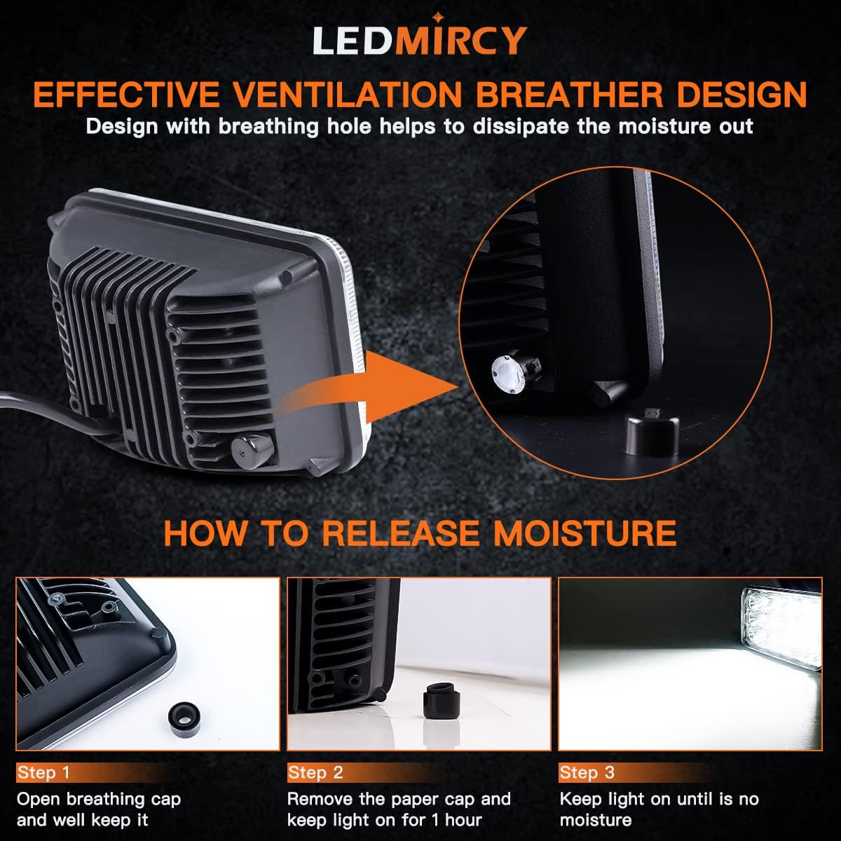 LEDMIRCY 5x7 LED Headlights, H6054 LED Headlights Hi/Lo Sealed Beam 2PCS