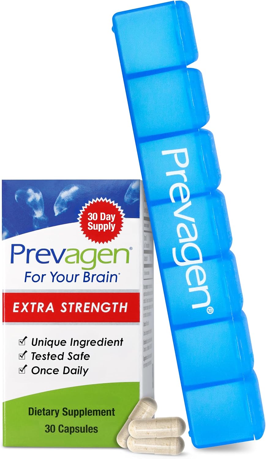 Prevagen Extra Strength with 7-Day Pill Minder, 60 Capsules, 1-Pack | For Your Brain, 2 Month Supply, 20mg Apoaequorin, 50mcg Vitamin D3