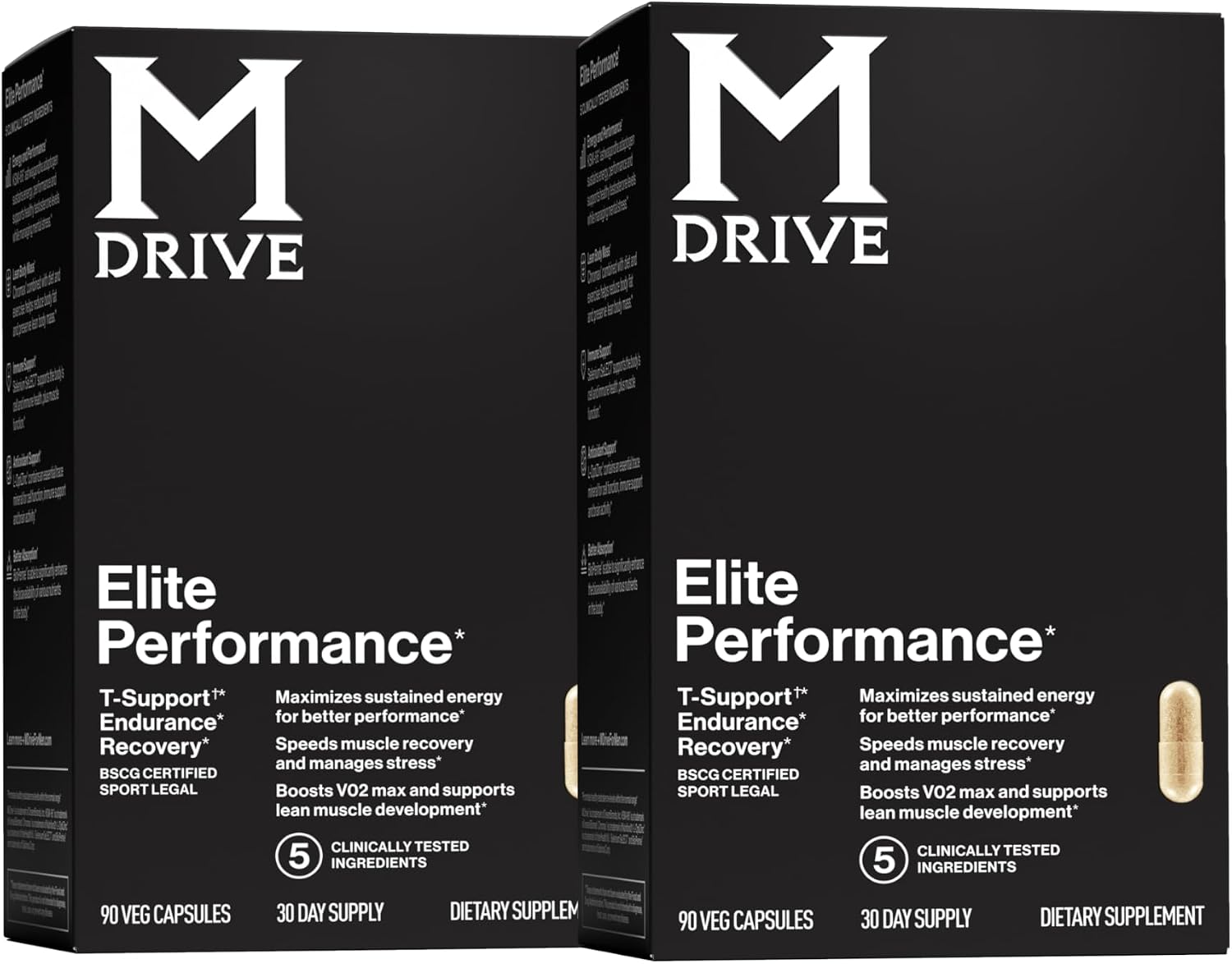 Mdrive Elite Testosterone Booster & Performance Support for Men, 90ct | Supports Immune Health, Energy, VO2Max, Recovery, Stress Relief, Lean Muscle, KSM-66 Ashwagandha, DIM, Fenugreek